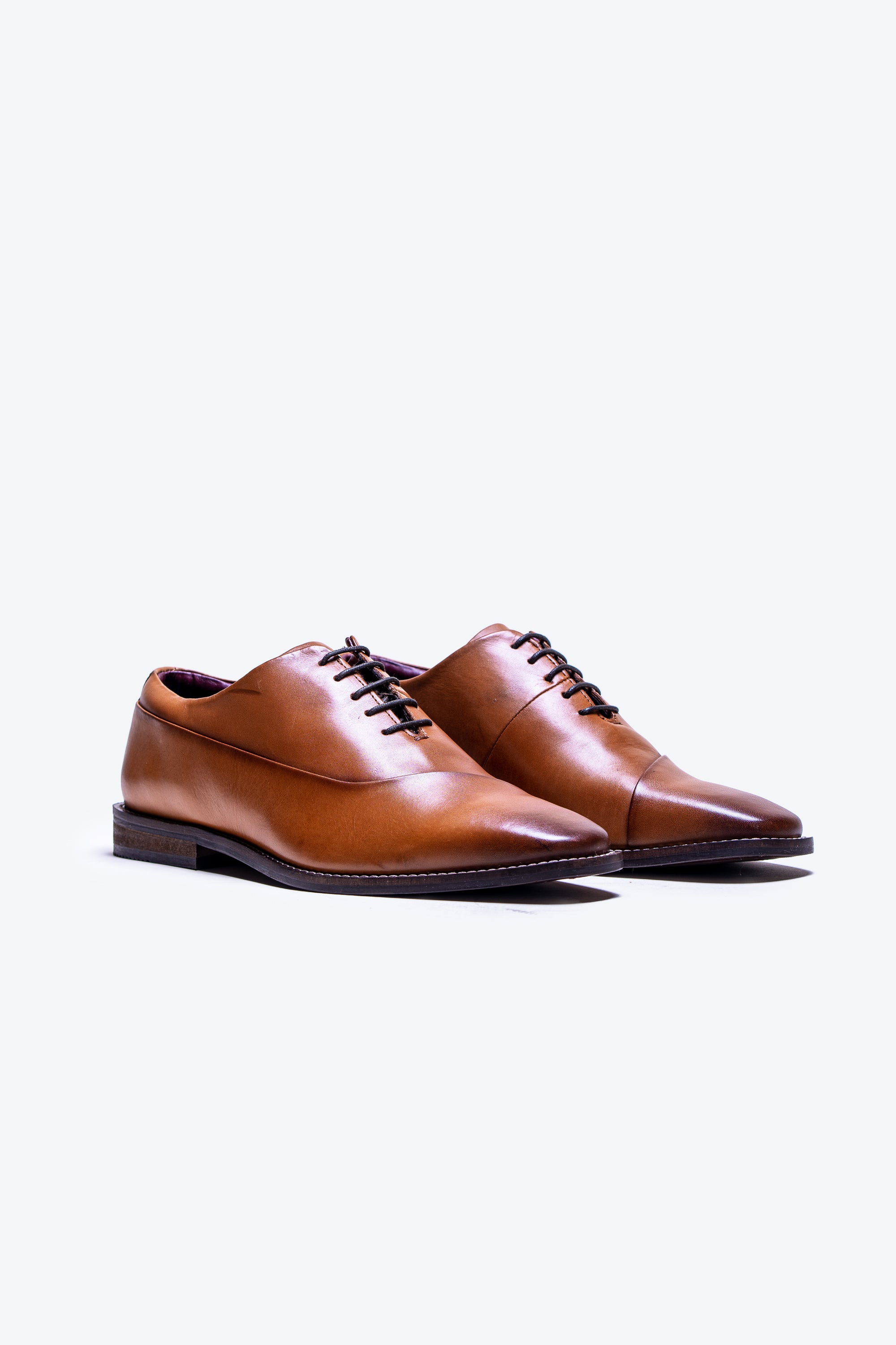 Men's tan genuine leather oxford shoes, SEVILLE.