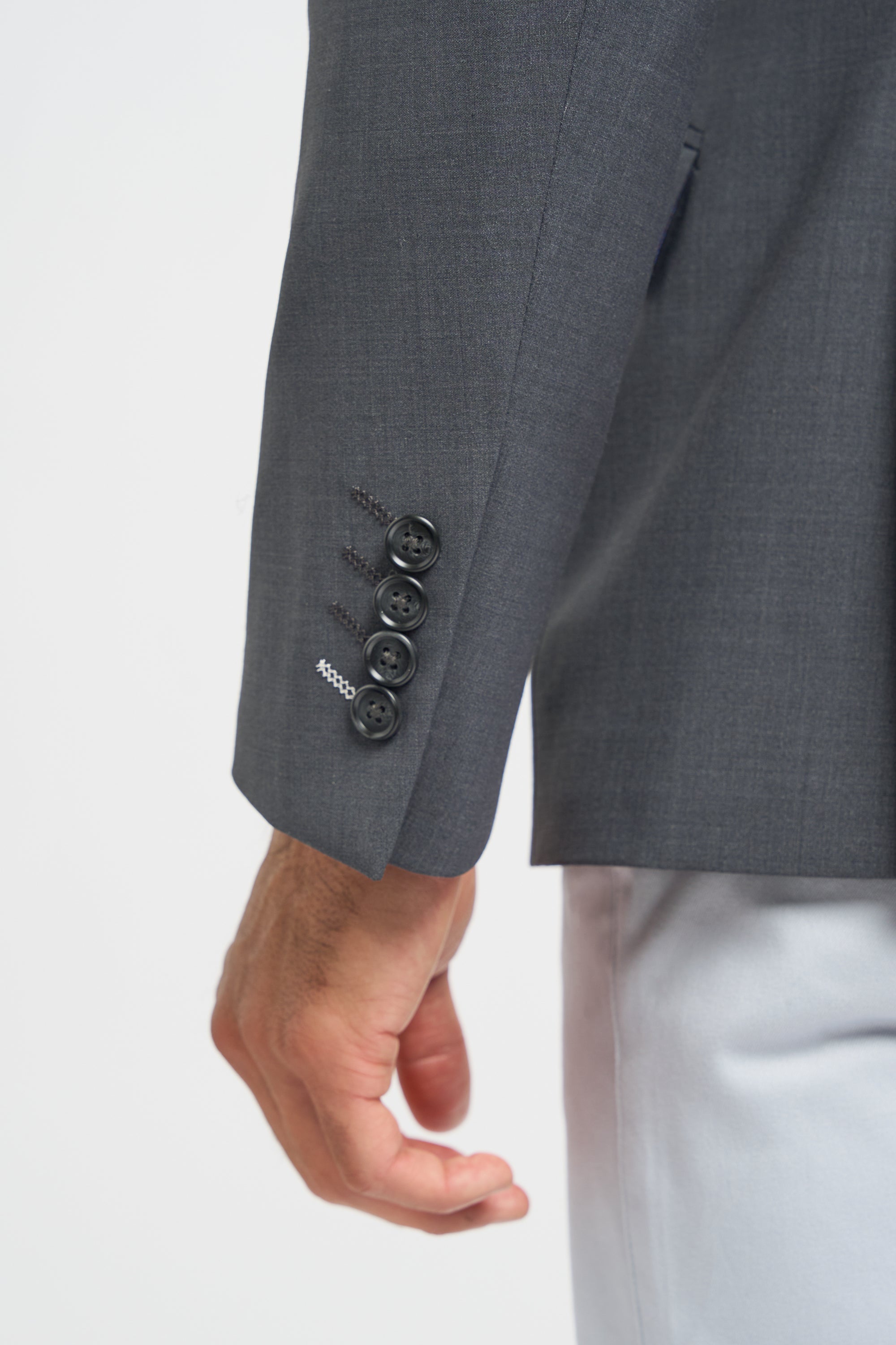Mens Charcoal Grey Puppytooth Double Breasted Suit Jacket BOND