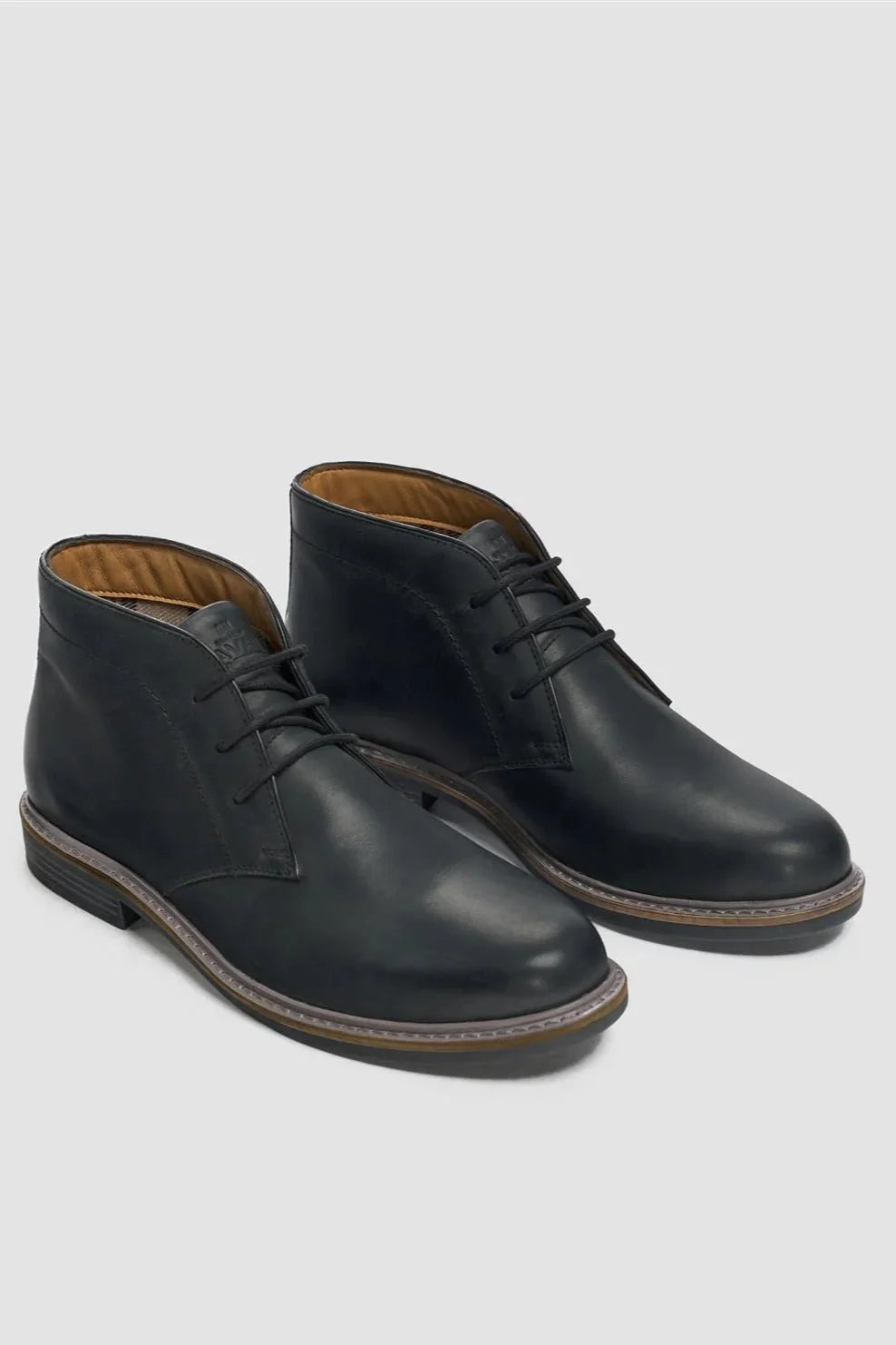 Men's black leather dress chukka boots, HECTOR.
