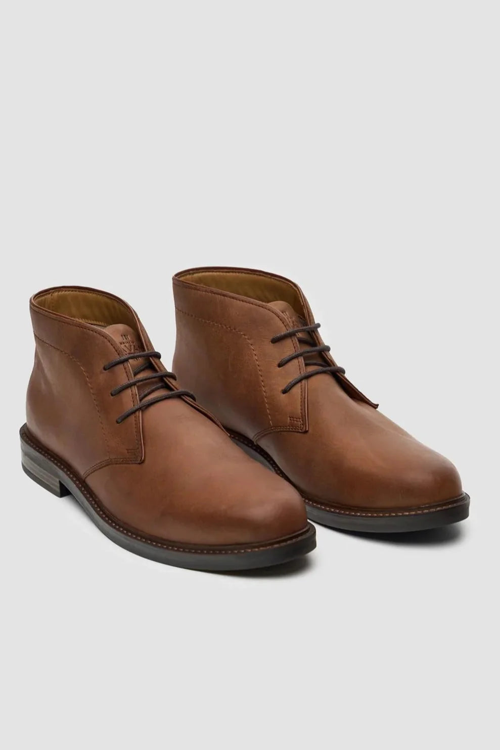 Men's brown leather dress chukka boots, HECTOR.