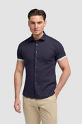 Men’s linen short sleeve shirt slim fit lightweight