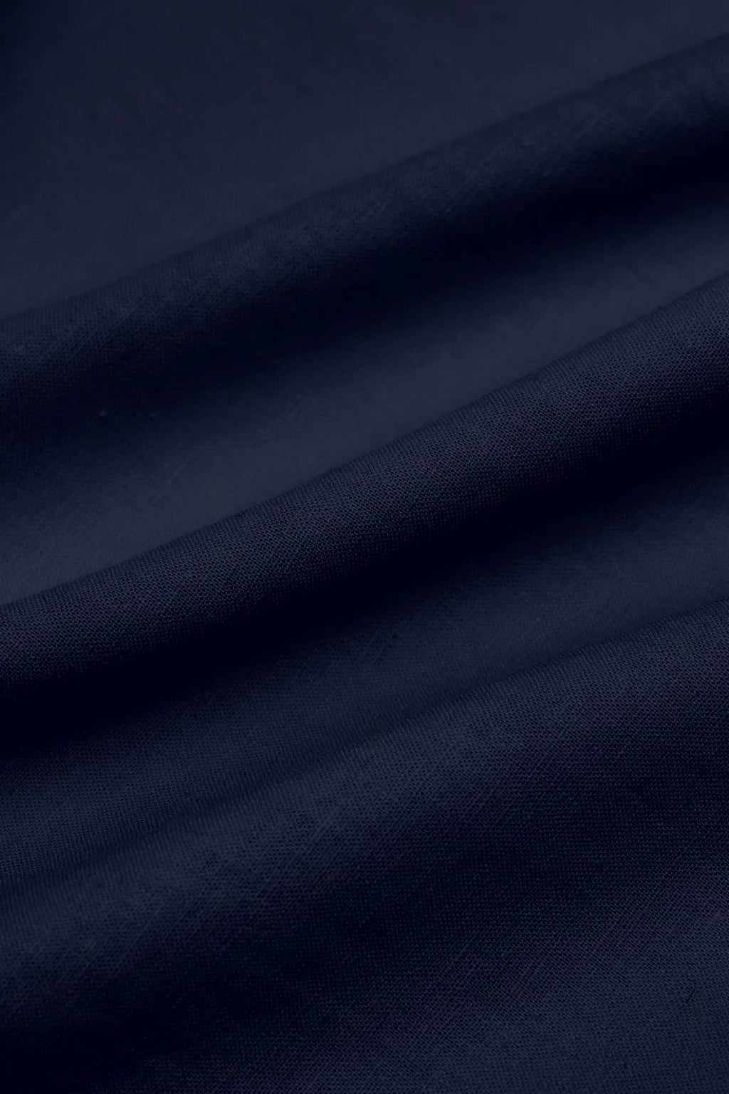 Men’s Linen Blend Slim Fit Button Up Shirt - Matera - Navy Fabric Picture