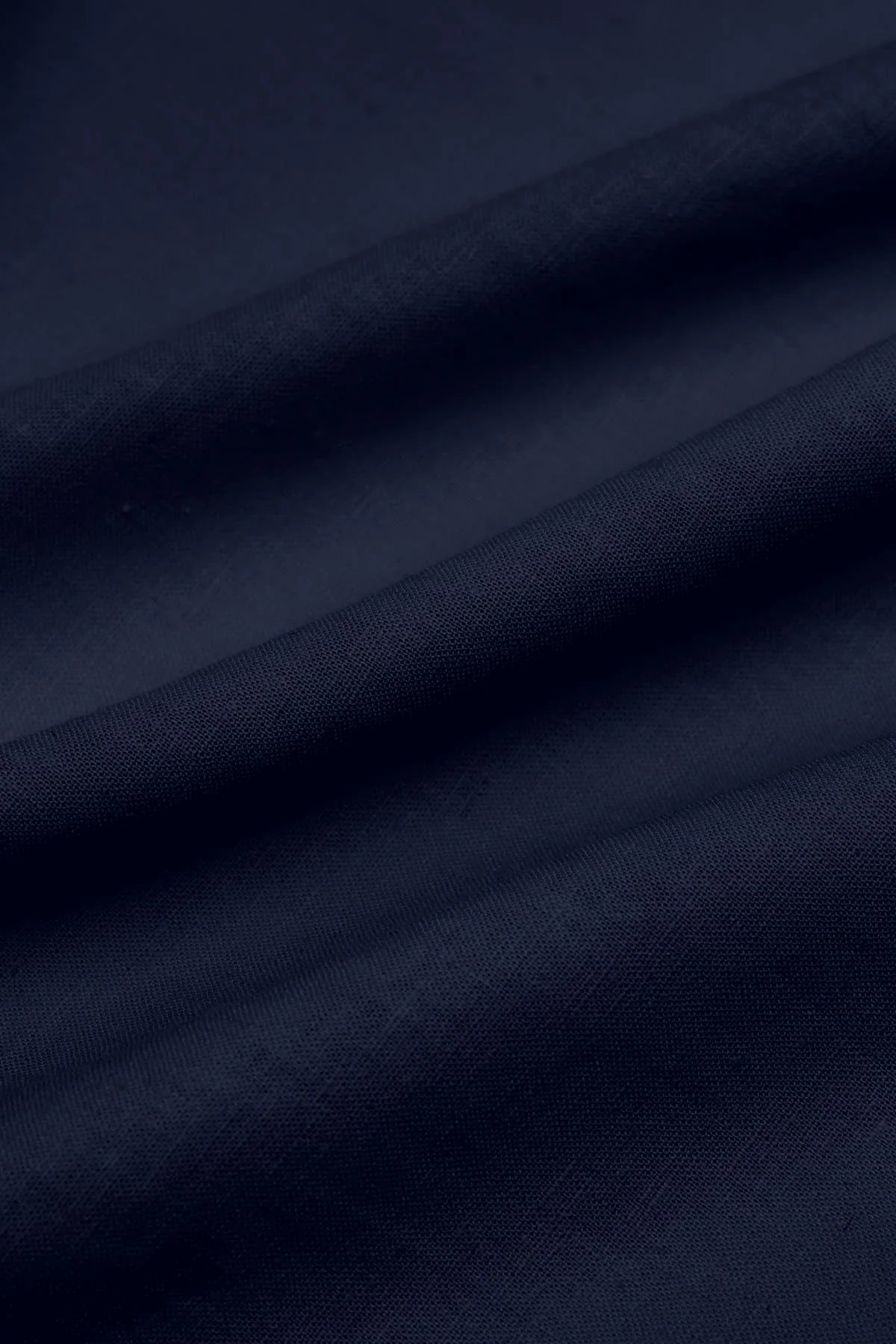 Men’s Linen Blend Slim Fit Button Up Shirt - Matera - Navy Fabric Picture