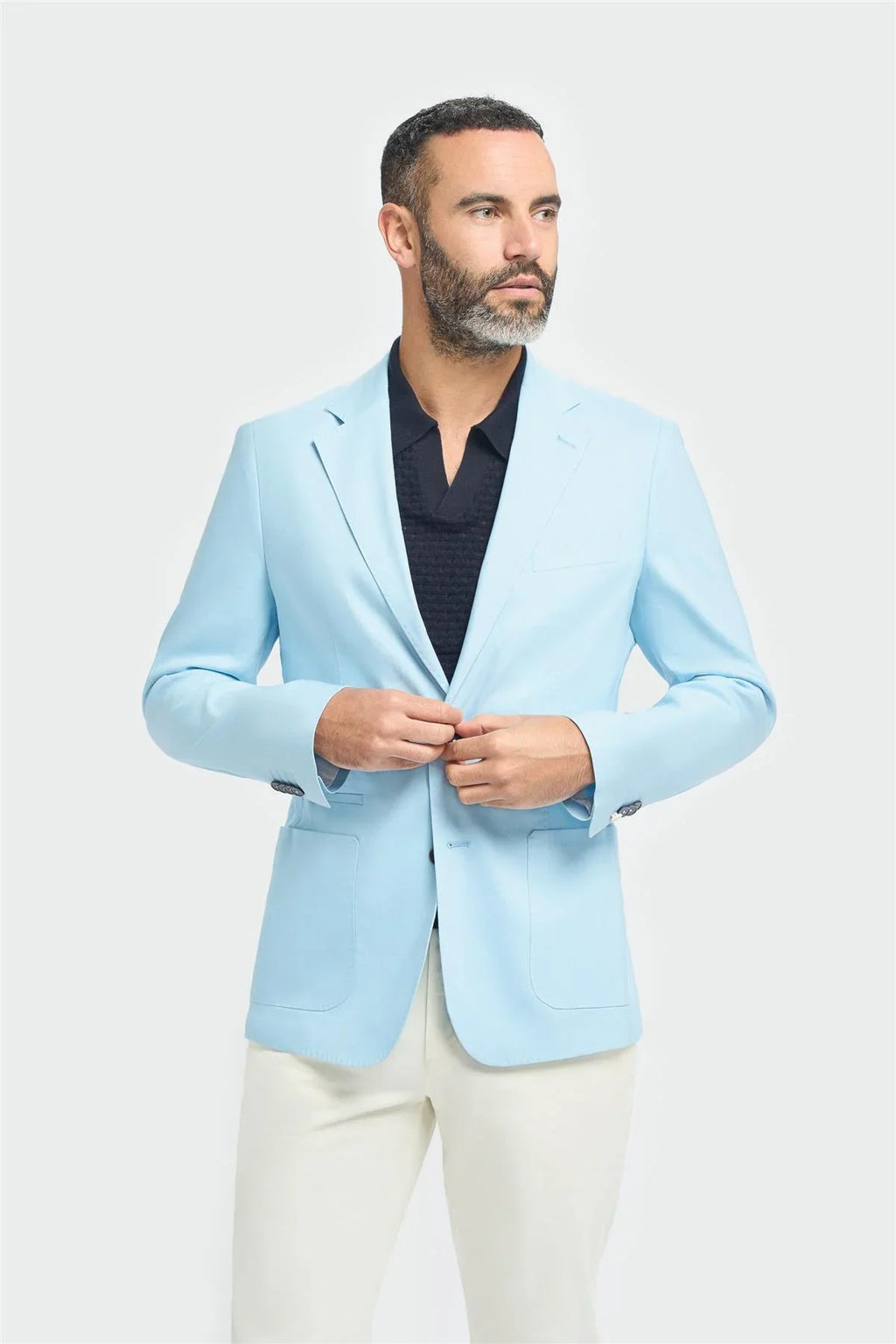 Image of men’s linen slim fit blazer, summer lightweight casual jacket