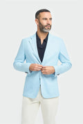 Image of men’s linen slim fit blazer, summer lightweight casual jacket