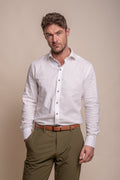 Men’s linen shirt tailored fit long sleeve summer