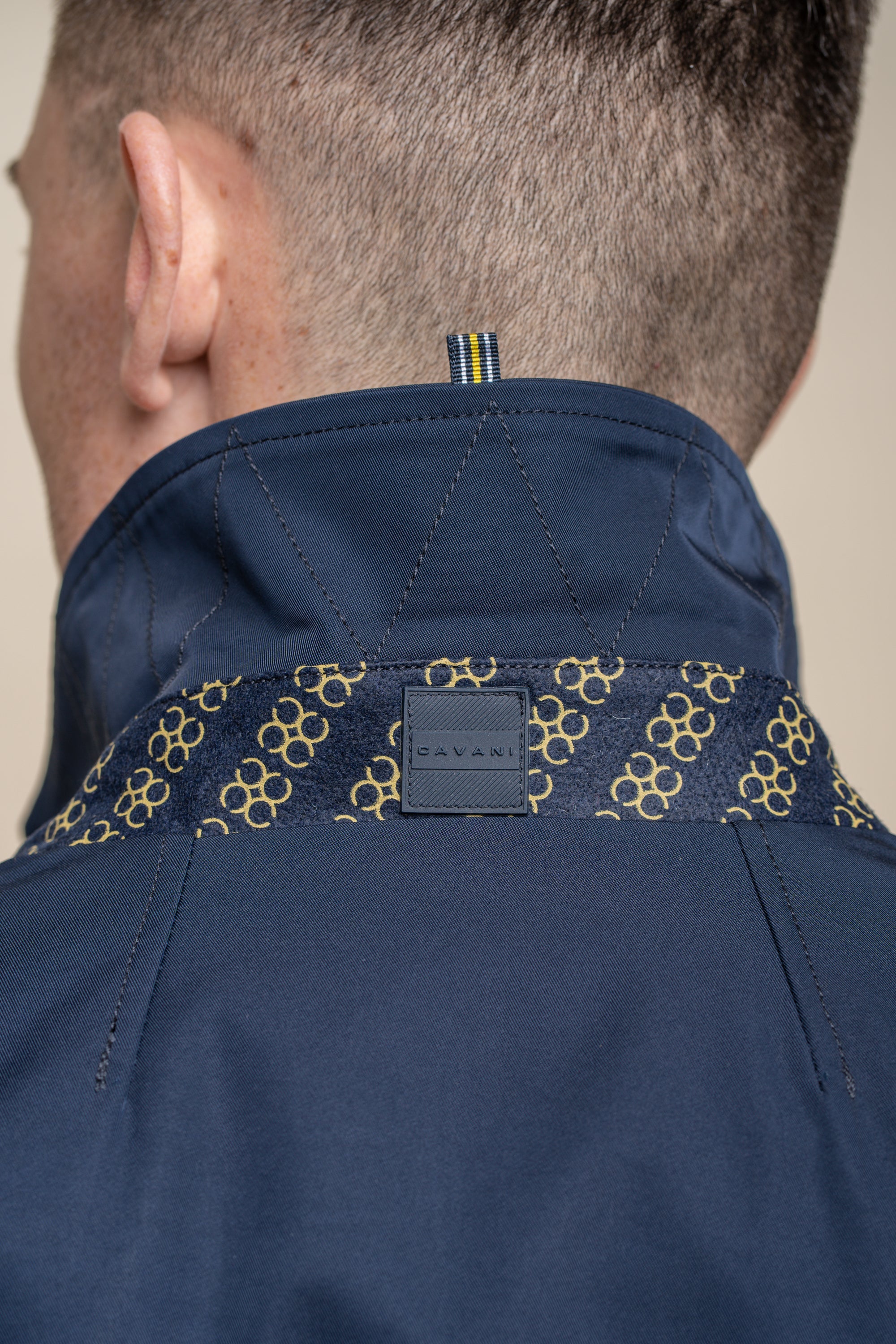 Men's Mi-Length Lightweight Casual Coat - BARRACUDA - Navy Blue Back Detail Picture