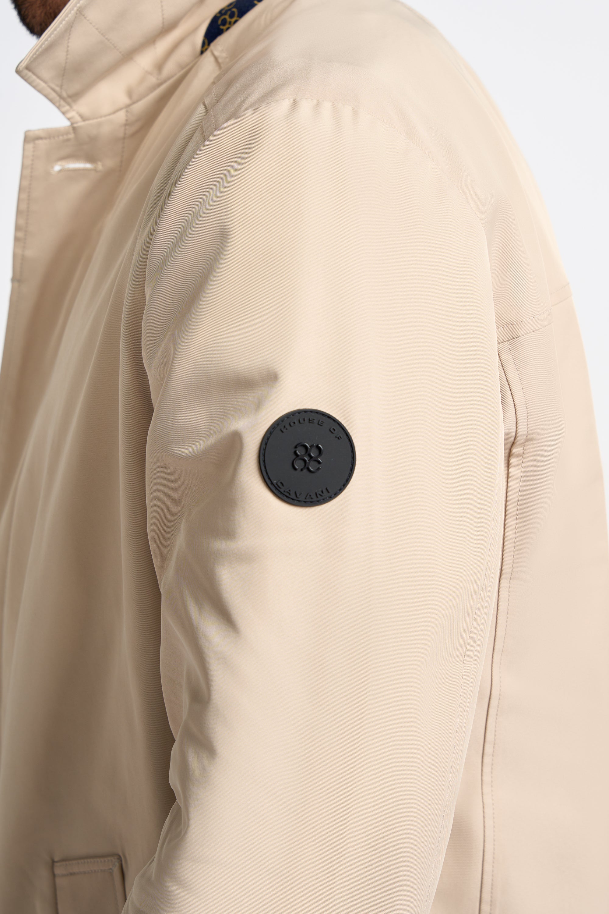 Men's Mi-Length Lightweight Casual Coat - BARRACUDA - Stone Beige Detail Picture
