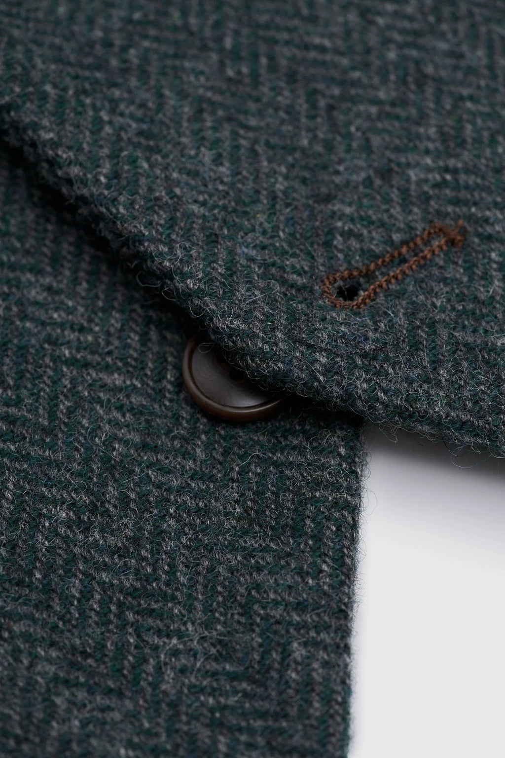 Men’s Olive Green 3 Piece Wool Herringbone Tweed Suit Thomas
