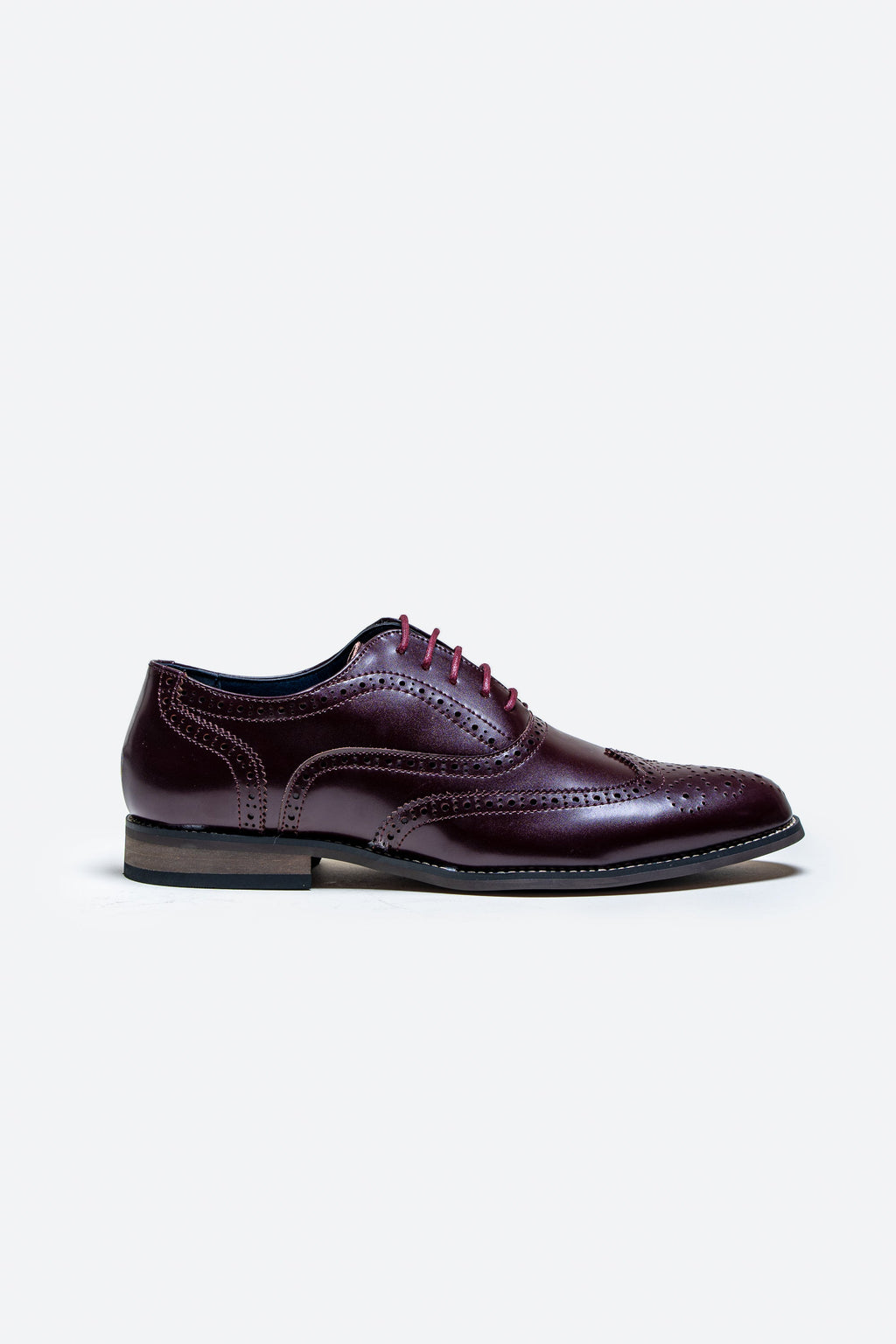 Men's Oxford Brogue Shoes - CLARK - Burgundy Side Picture