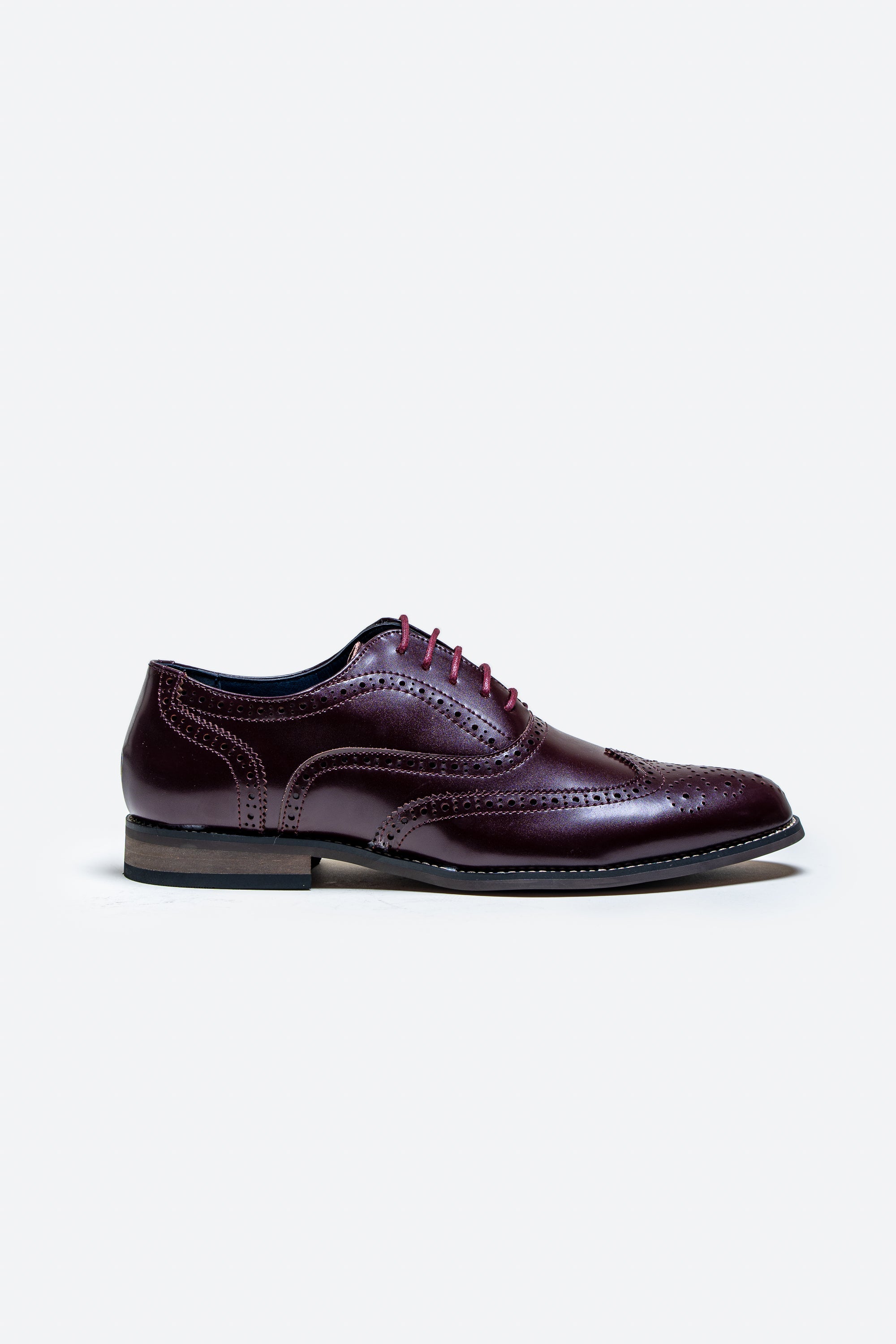 Men's Oxford Brogue Shoes - CLARK - Burgundy Side Picture