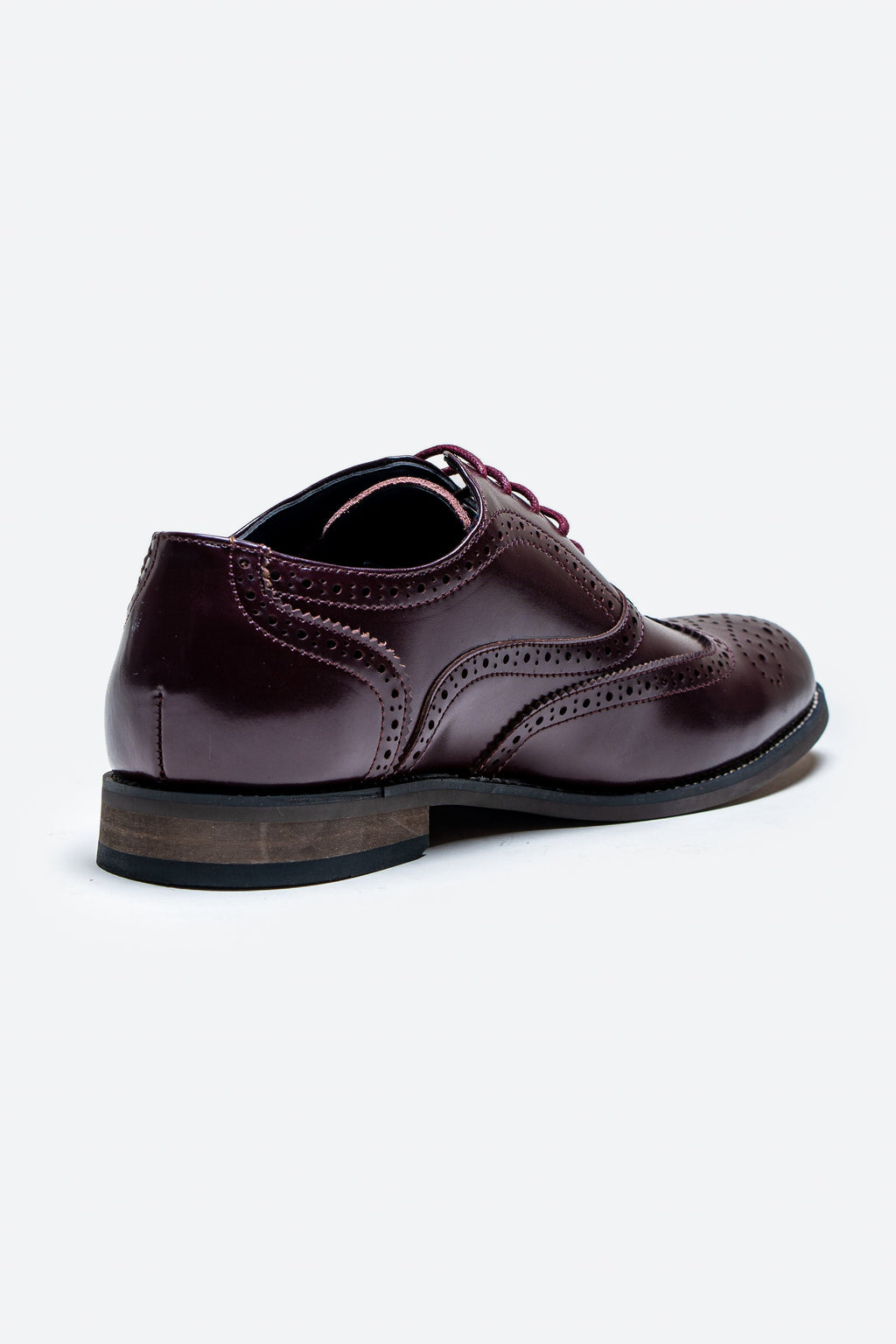 Men's Oxford Brogue Shoes - CLARK - Burgundy Back Picture