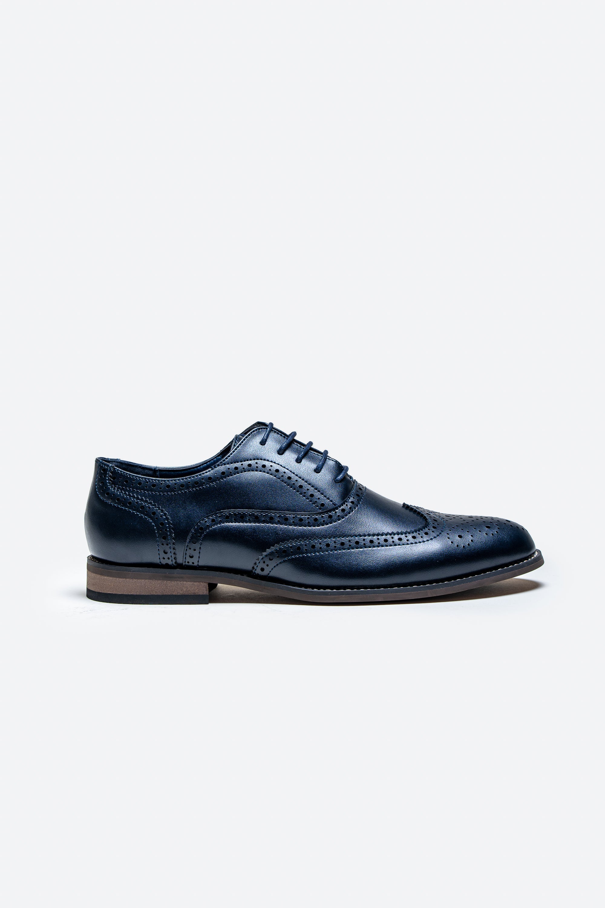 Men's Oxford Brogue Shoes - CLARK - Navy Blue Side Picture