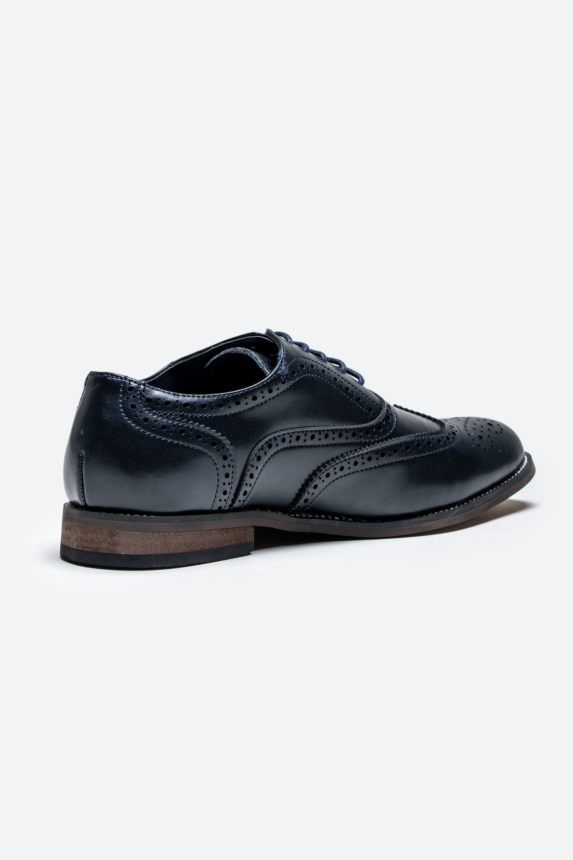 Men's Oxford Brogue Shoes - CLARK - Navy Blue Black Picture