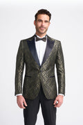 Men’s paisley sheen slim fit single-breasted tuxedo blazer for men