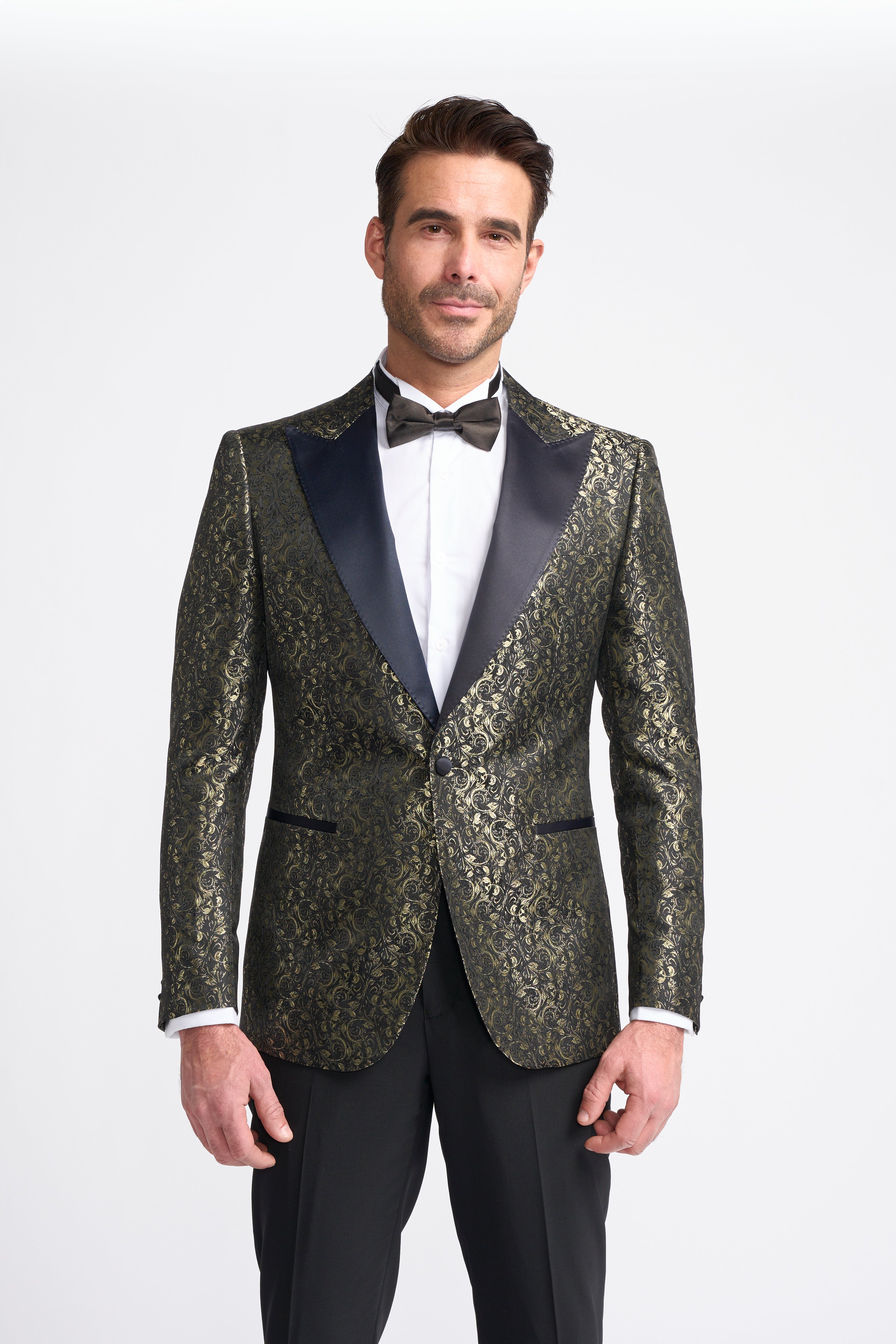 Men’s paisley sheen slim fit single-breasted tuxedo blazer for men