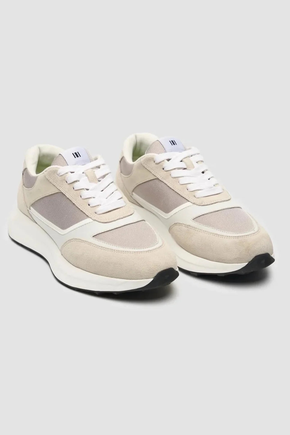 Men's white retro lace-up trainers, BRISBANE.
