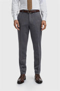 Men’s Savoy Grey Herringbone Wool Tweed Trousers Thomas Model Picture