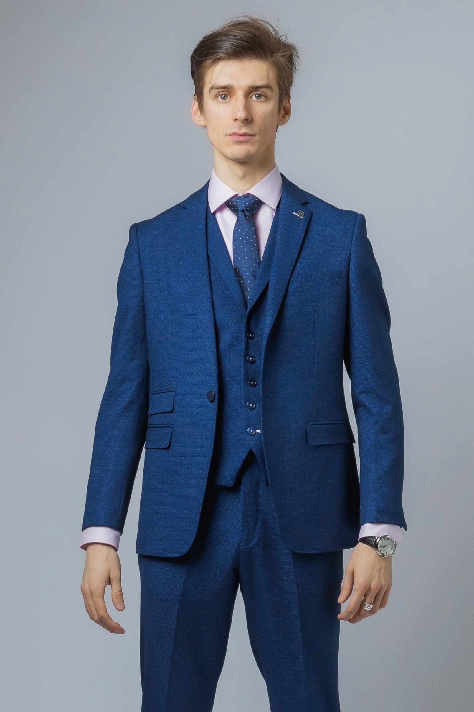 MATEO Indigo Blue Men's Slim Fit Suit