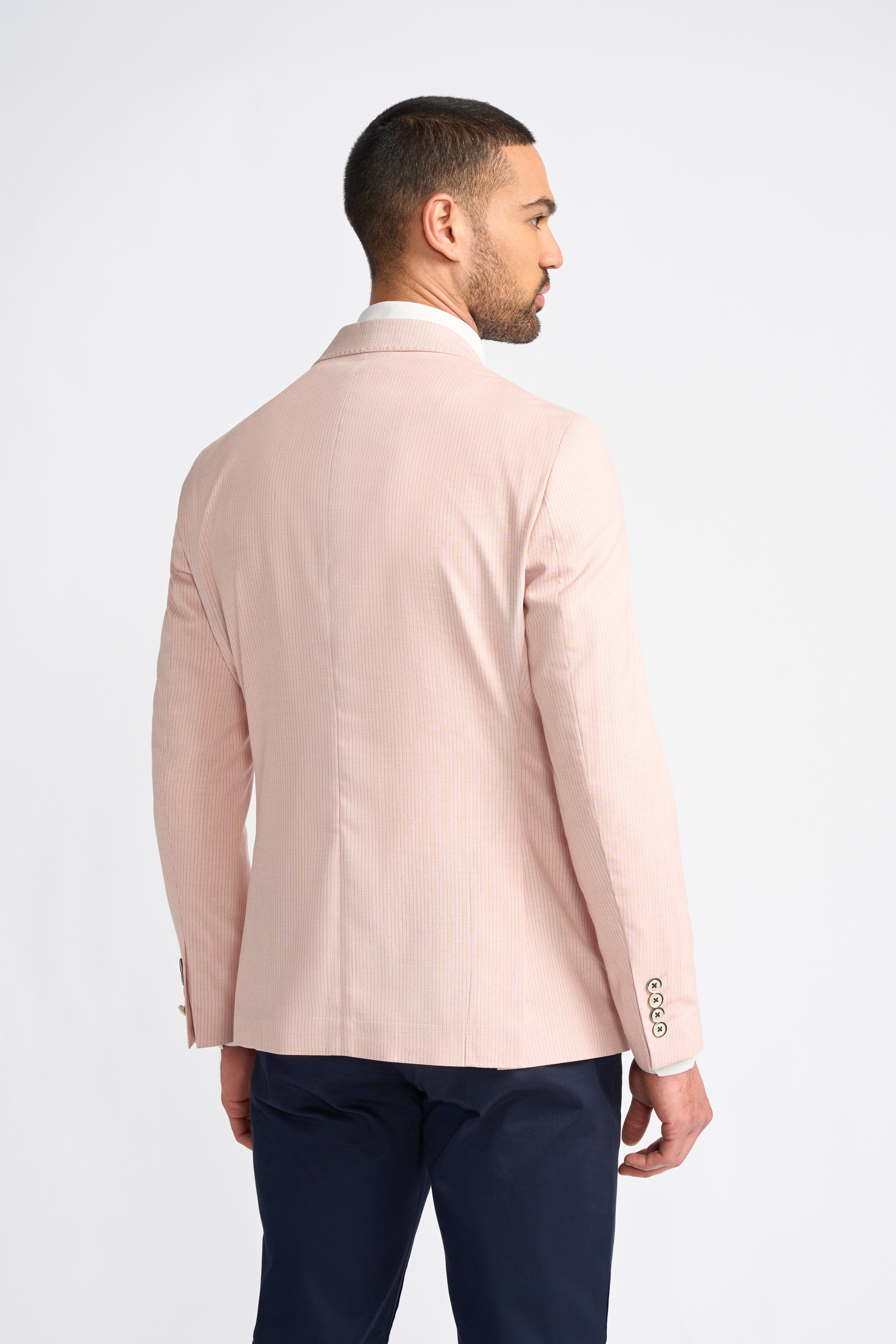 Men’s Pink Pinstripe Slim Fit Blazer SENAN