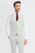 Mens slate slim fit textured formal waistcoat Tropez