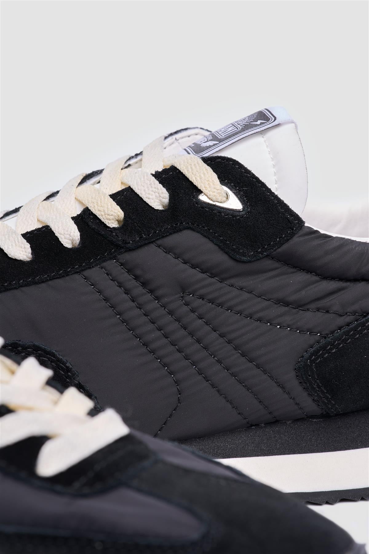 Men’s Suede-Accented Runner Trainers - International Runners - Black