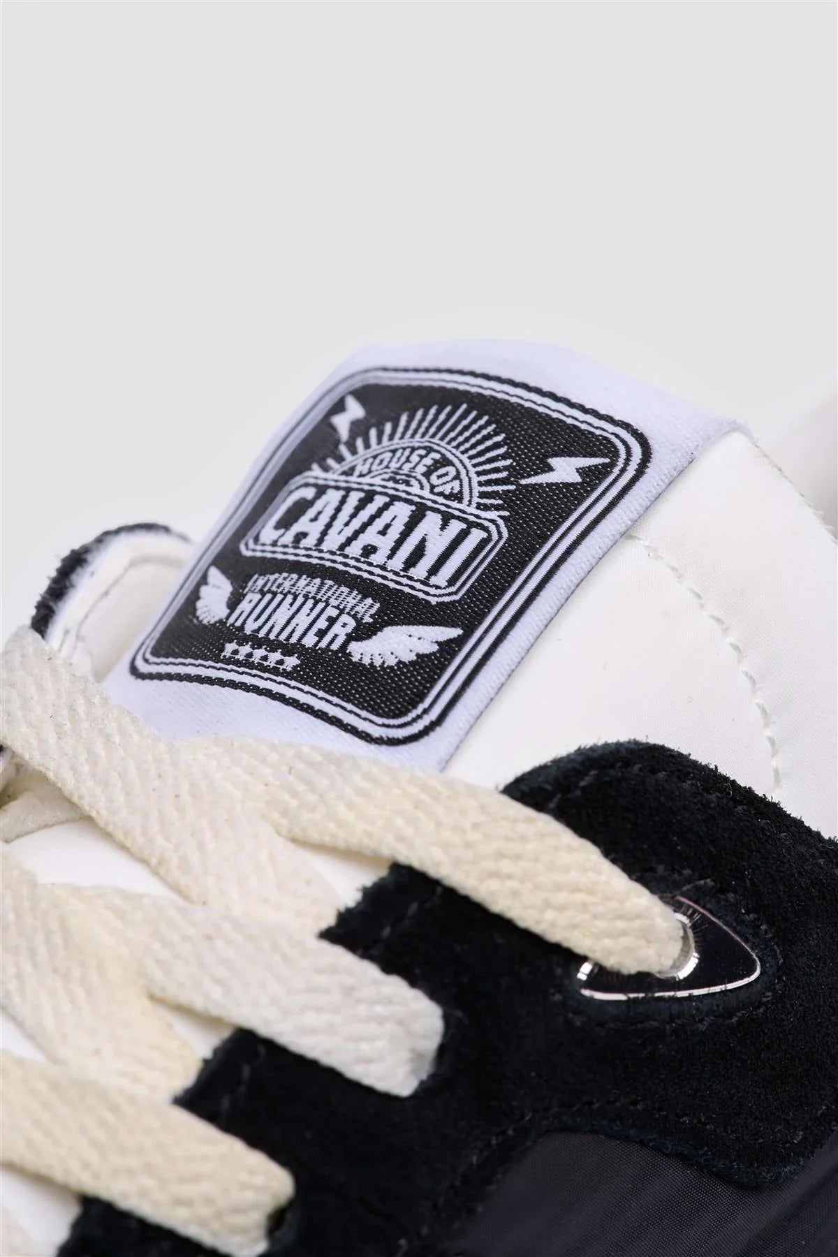 Men’s Suede-Accented Runner Trainers - International Runners - Black Detail Picture