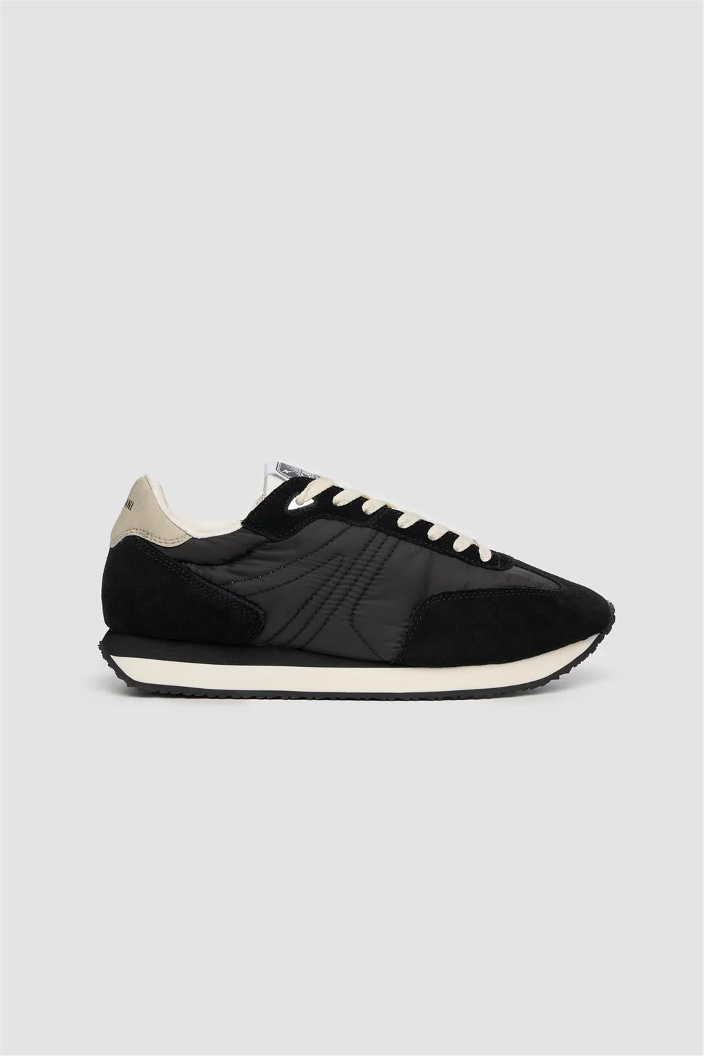 Men’s Suede-Accented Runner Trainers - International Runners - Black Side Picture
