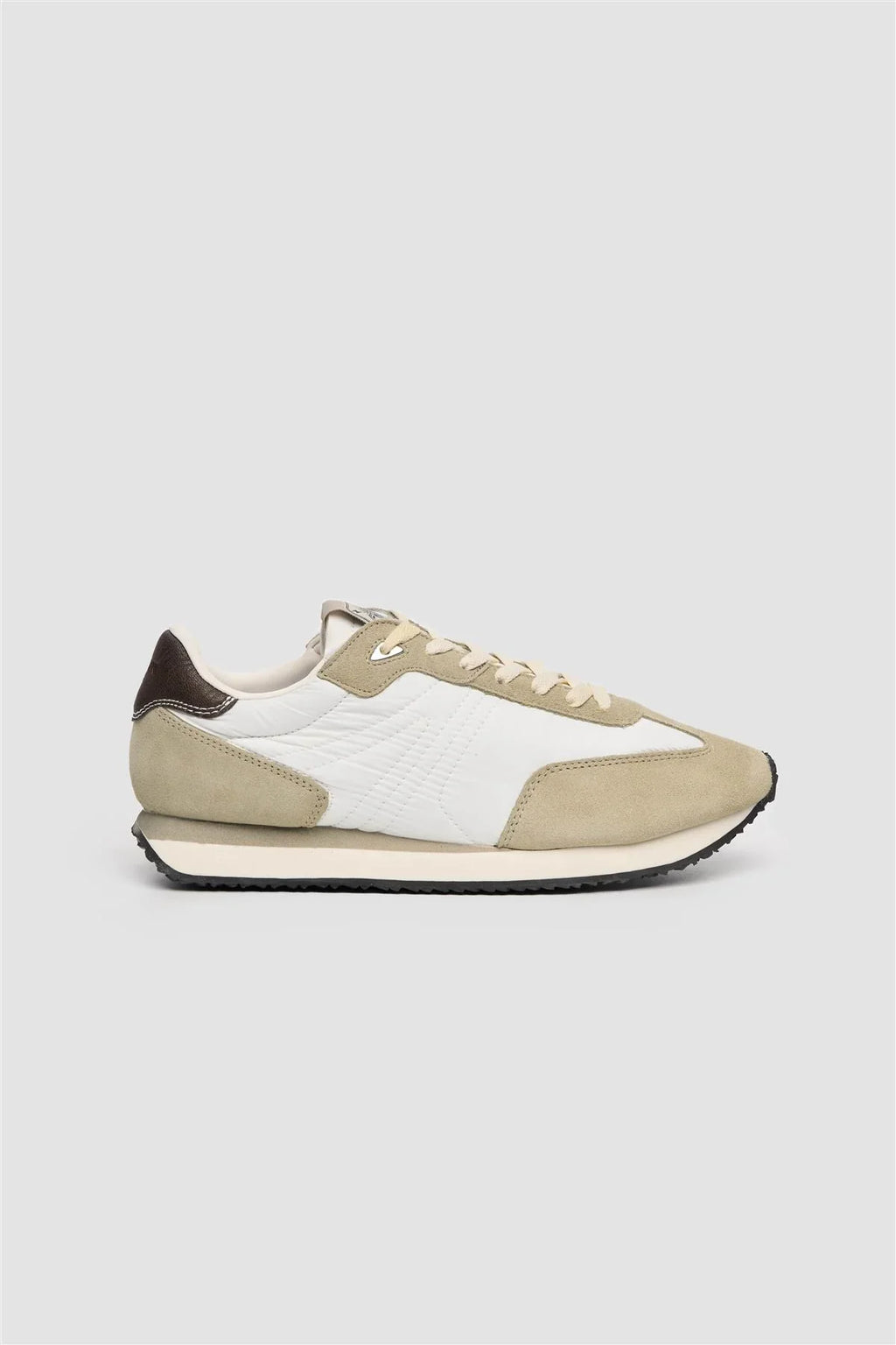 Men’s Suede-Accented Runner Trainers - International Runners - Cream Side Picture