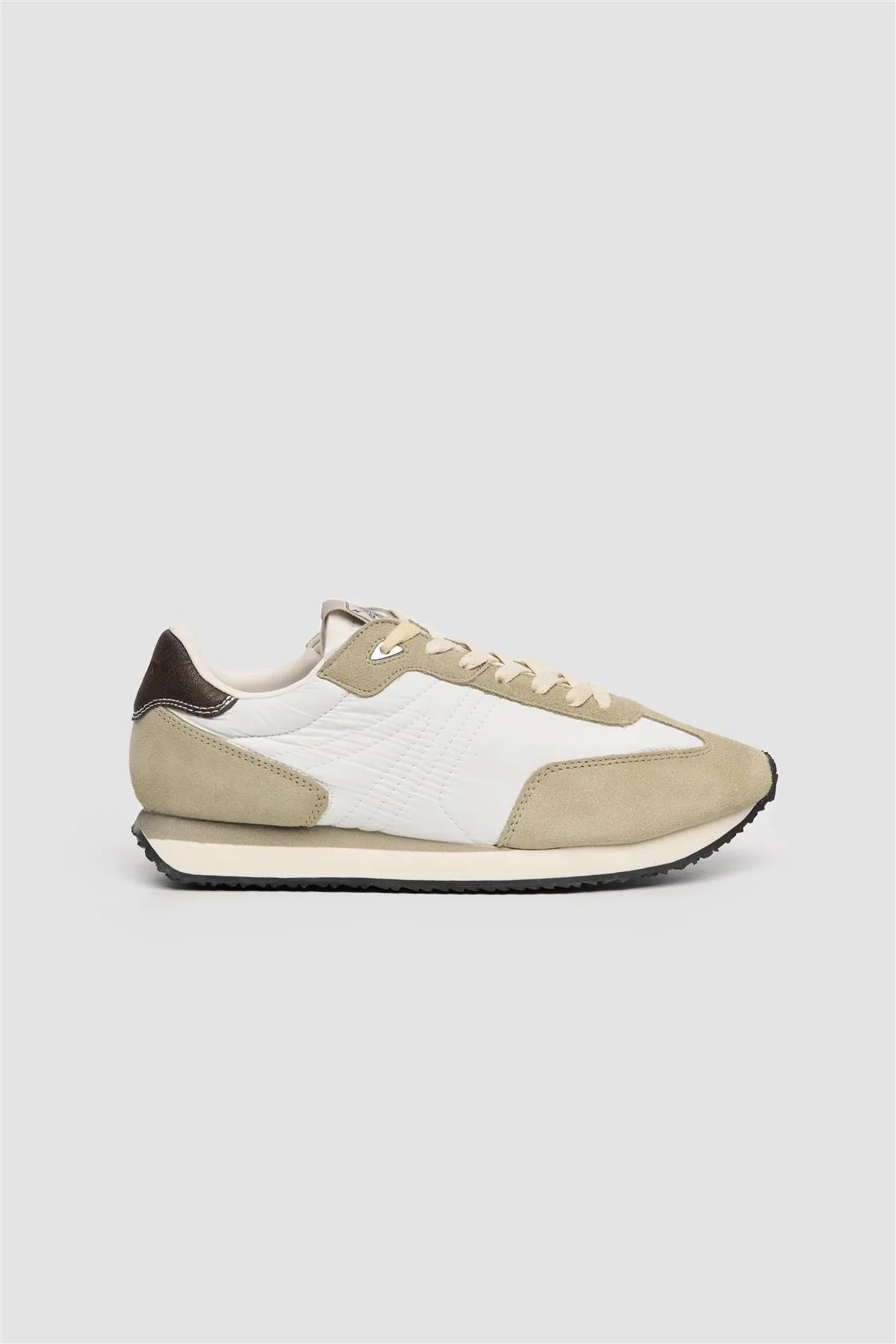 Men’s Suede-Accented Runner Trainers - International Runners - Cream Side Picture