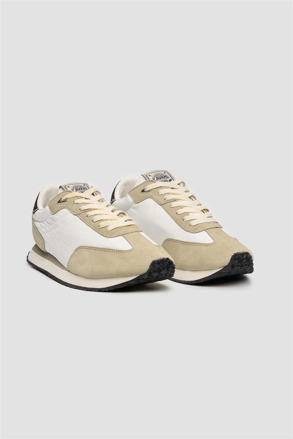 Men's cream suede-accented runner trainers, INTERNATIONAL RUNNERS.