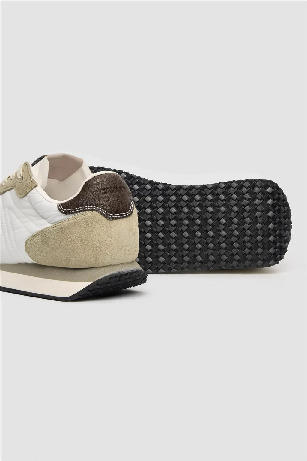 Men’s Suede-Accented Runner Trainers - International Runners - Cream Sole Picture