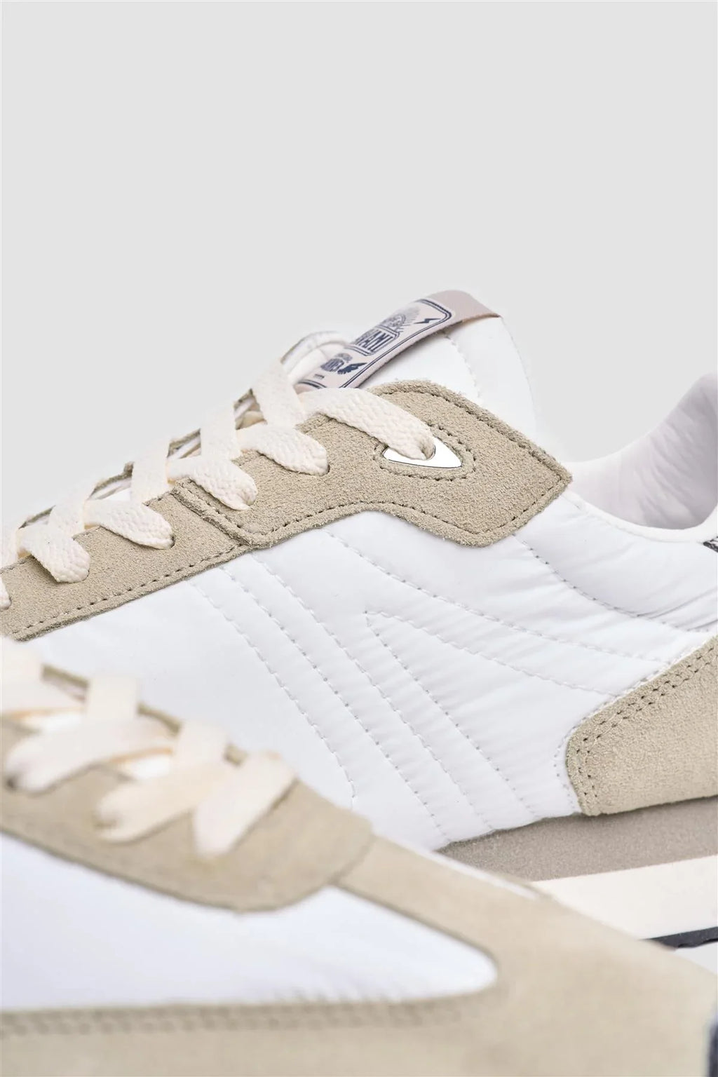 Men’s Suede-Accented Runner Trainers - International Runners - Cream