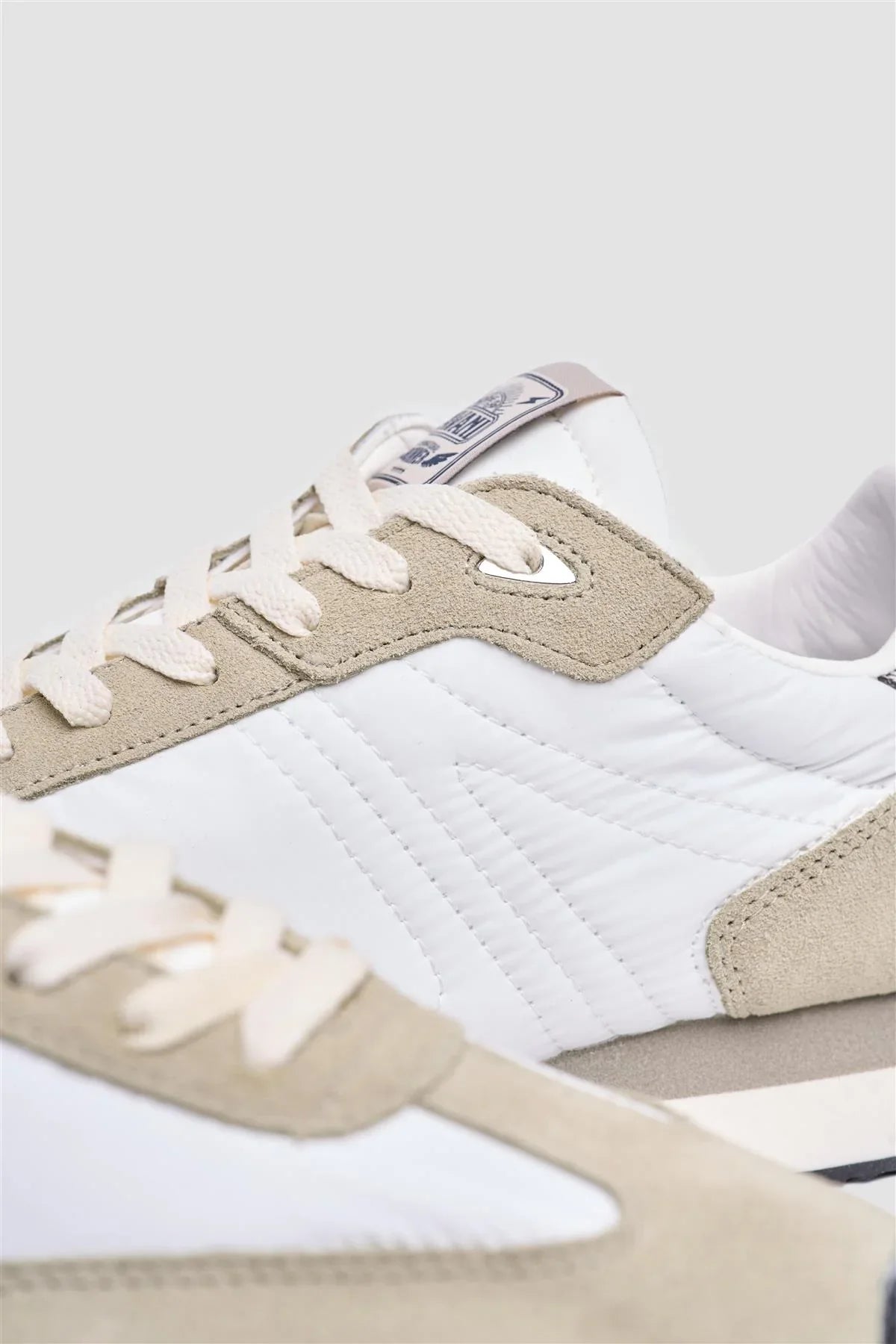 Men’s Suede-Accented Runner Trainers - International Runners - Cream