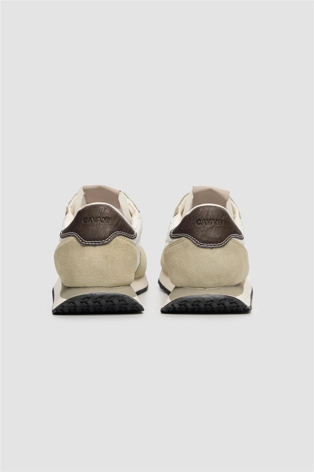 Men’s Suede-Accented Runner Trainers - International Runners - Cream Back Picture