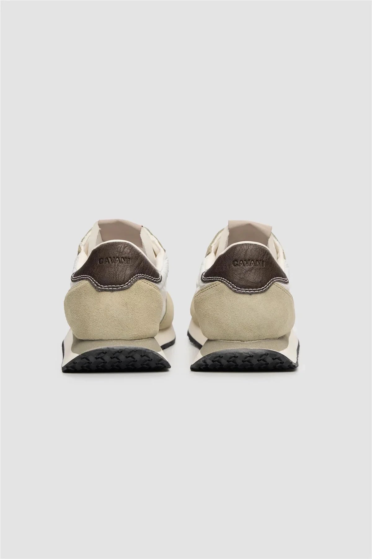 Men’s Suede-Accented Runner Trainers - International Runners - Cream Back Picture