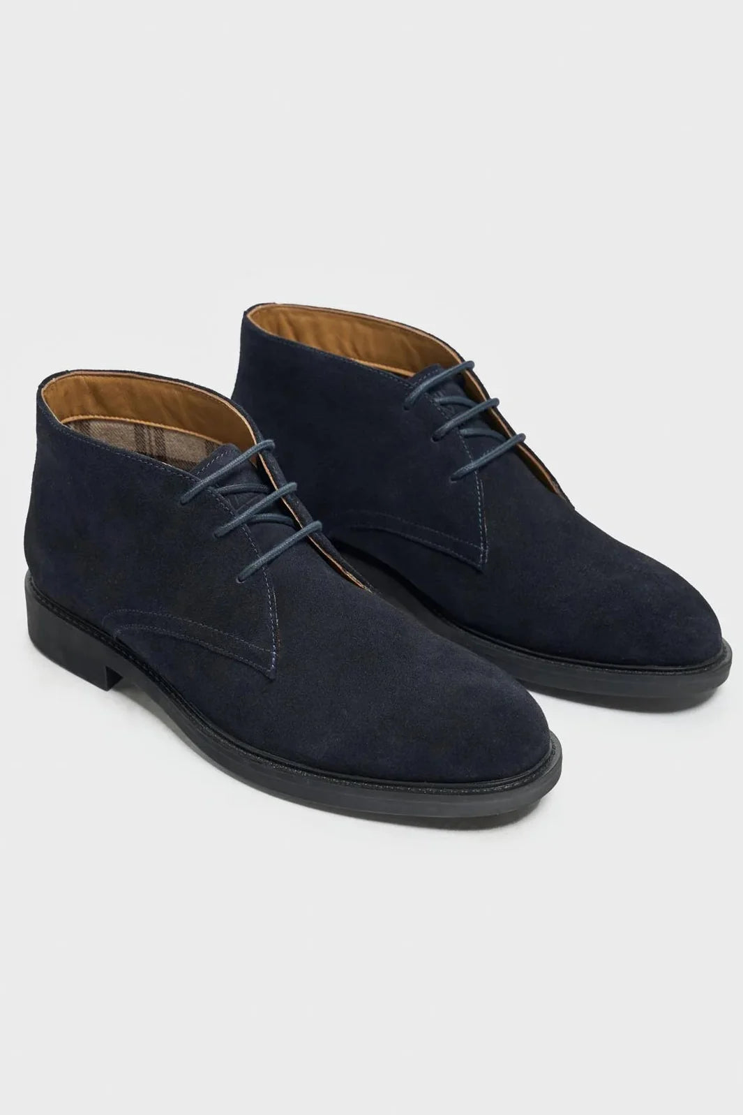 Men's navy suede leather chukka boots, FERNANDO.