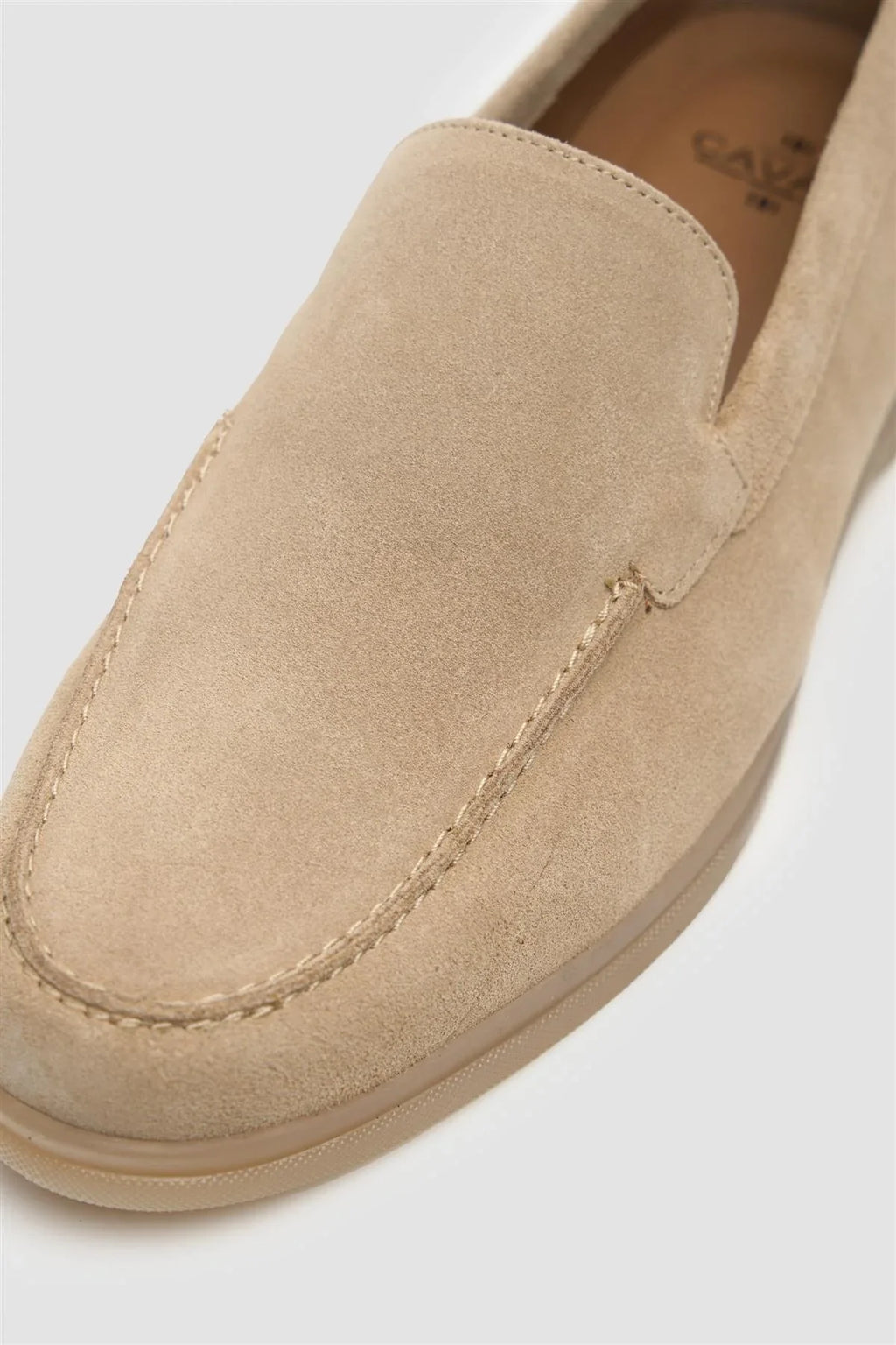 Mens Sand Beige Suede Leather Moccasin Slip On Loafers BREEZY