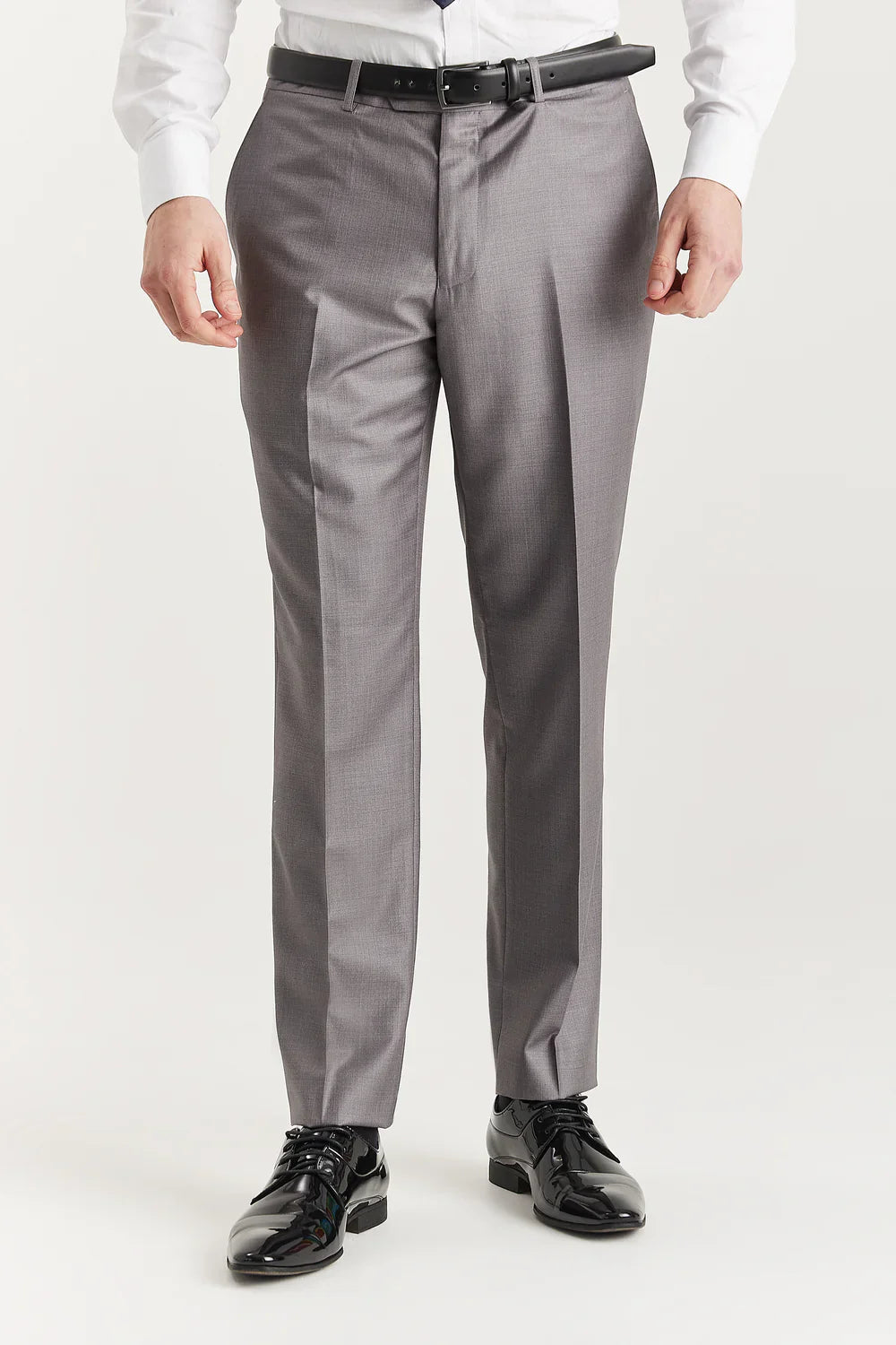 Men’s Tailored Fit Formal Trousers - Edward - Grey Front Picture