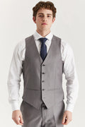 Mens grey tailored fit formal waistcoat Edward
