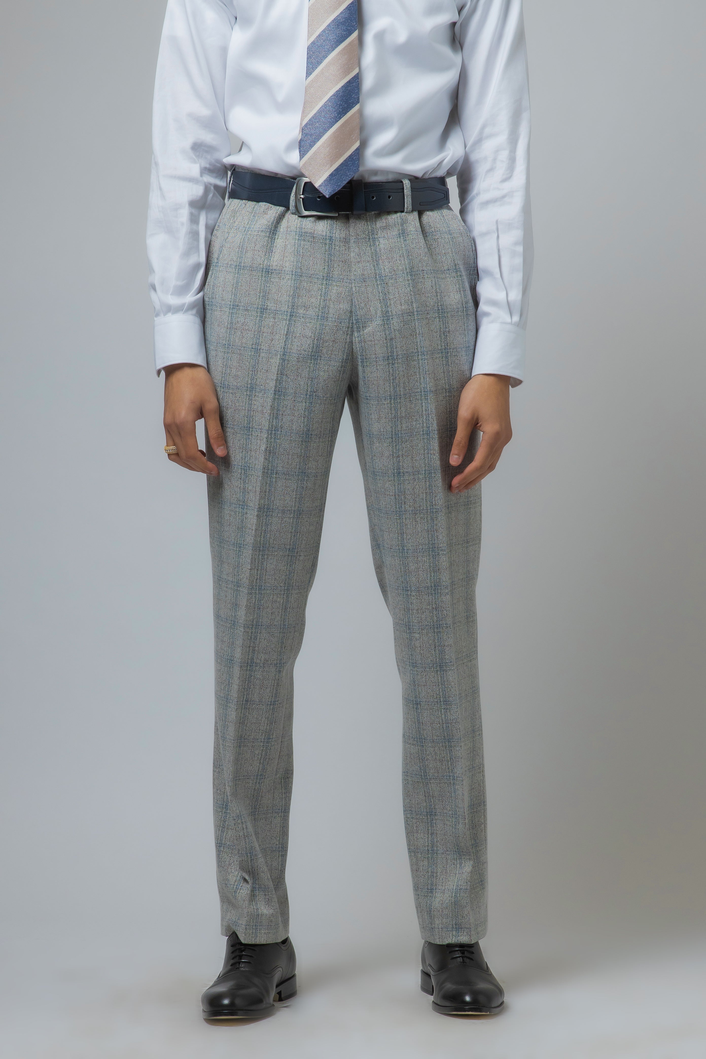 Men's Andrew Grey Tweed Check Slim Fit Professional Suit