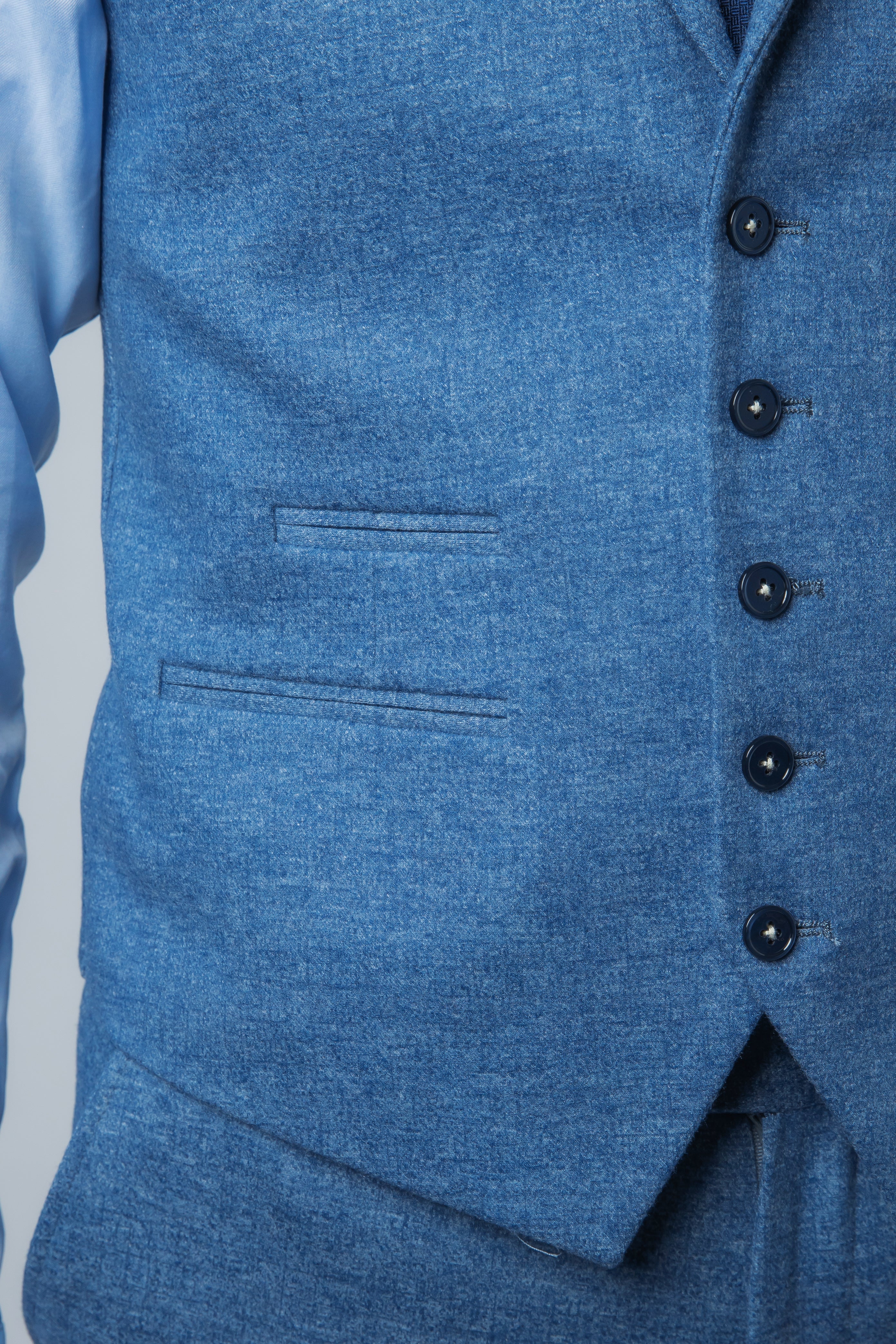 JAXON Yale Blue Men's Tweed Slim Fit Suit