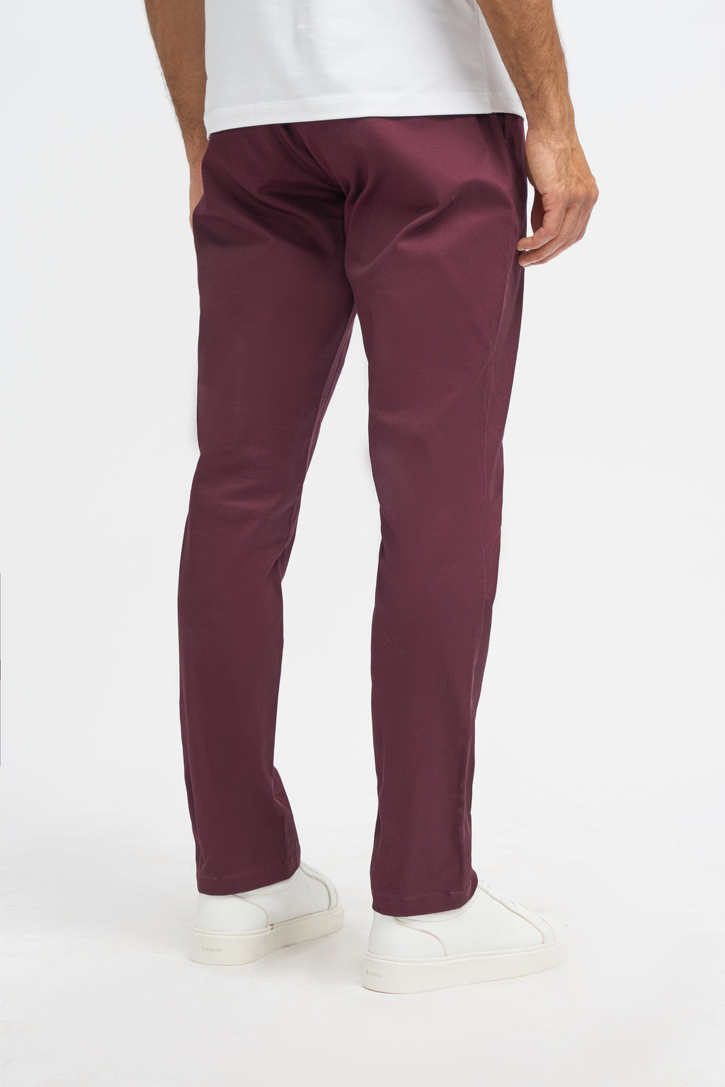 Men's Twill Dakota Chino Trousers - Wine