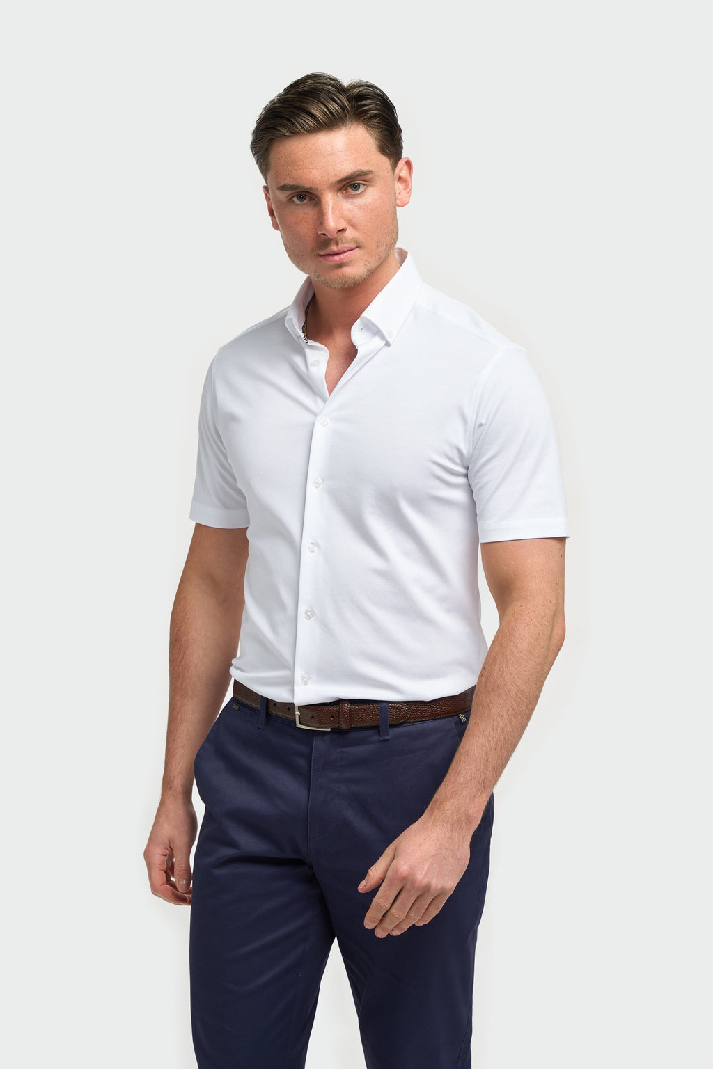 Men’s short sleeve cotton shirt slim fit classic