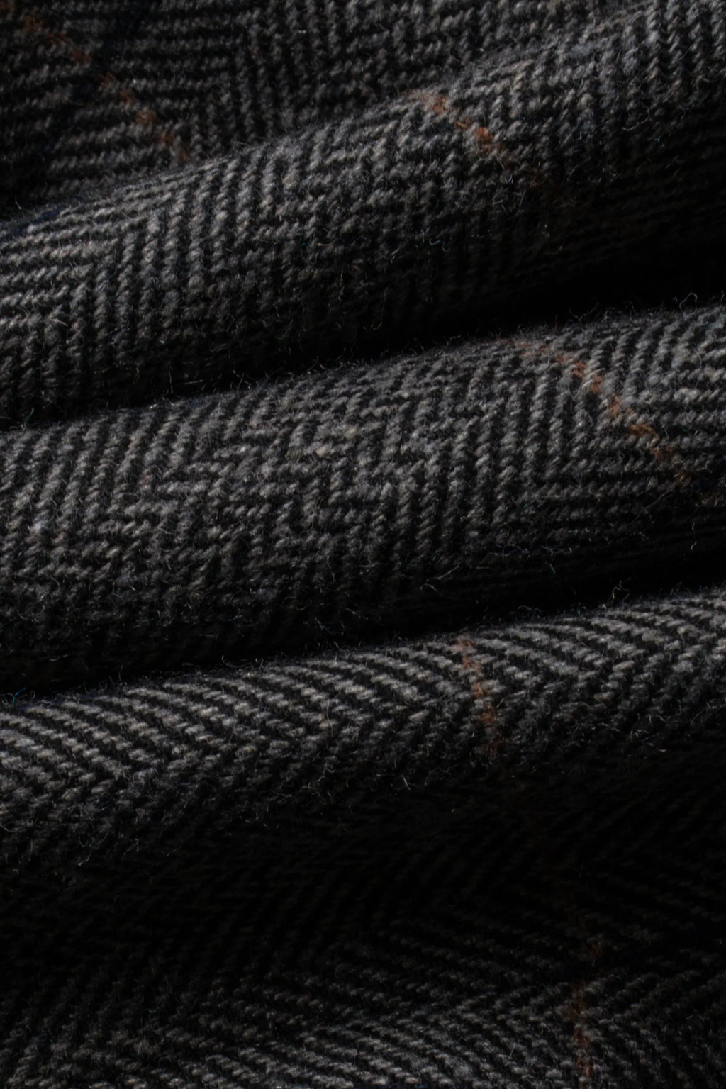 Men's Wool Blend Herringbone Check Suit - Albert - Grey Fabric Picture