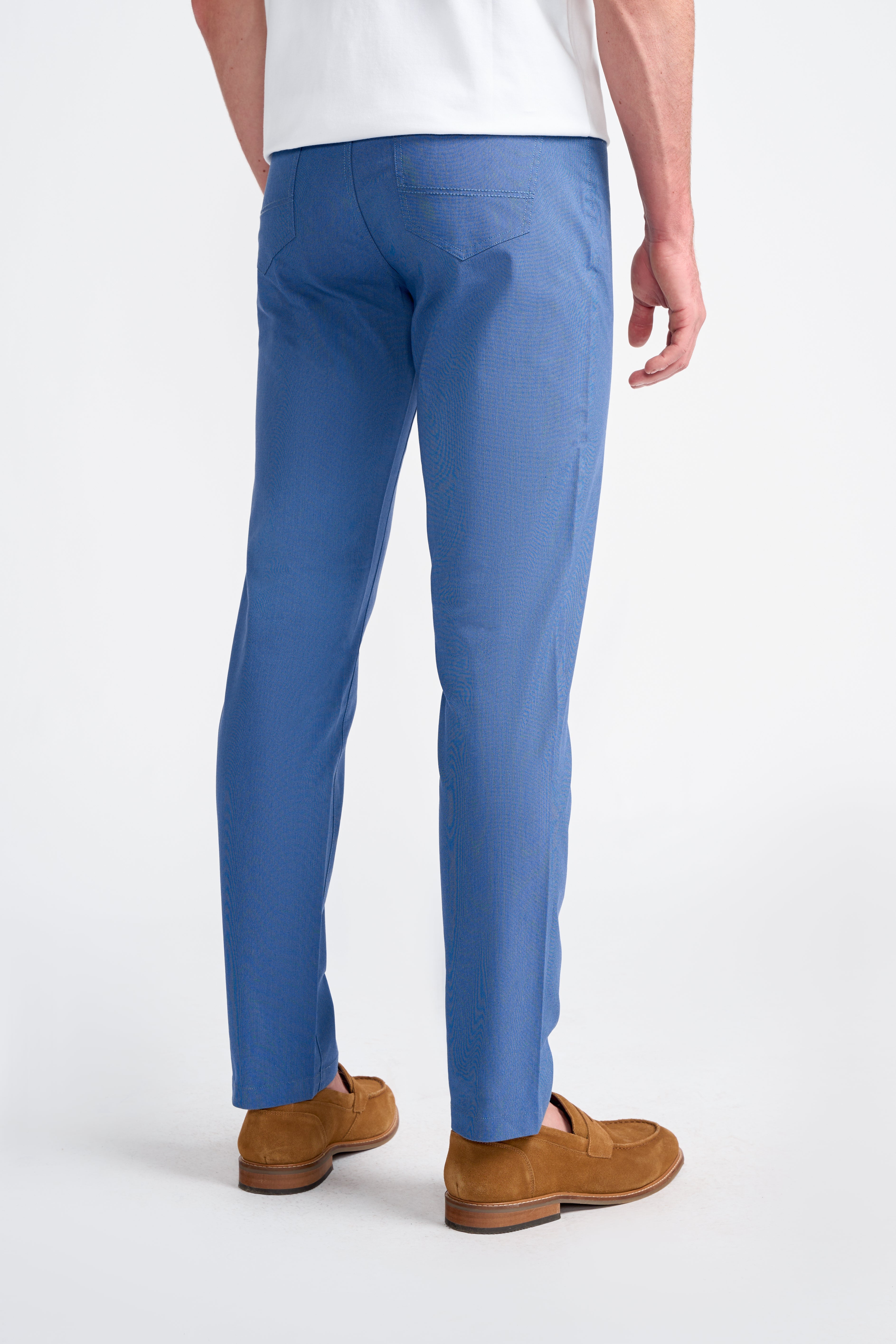 Men’s Cotton Blend Jean Cut Chino Trousers – DALTON - Cobalt Blue