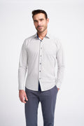 Men’s slim fit fleur-de-lis print shirt cotton casual