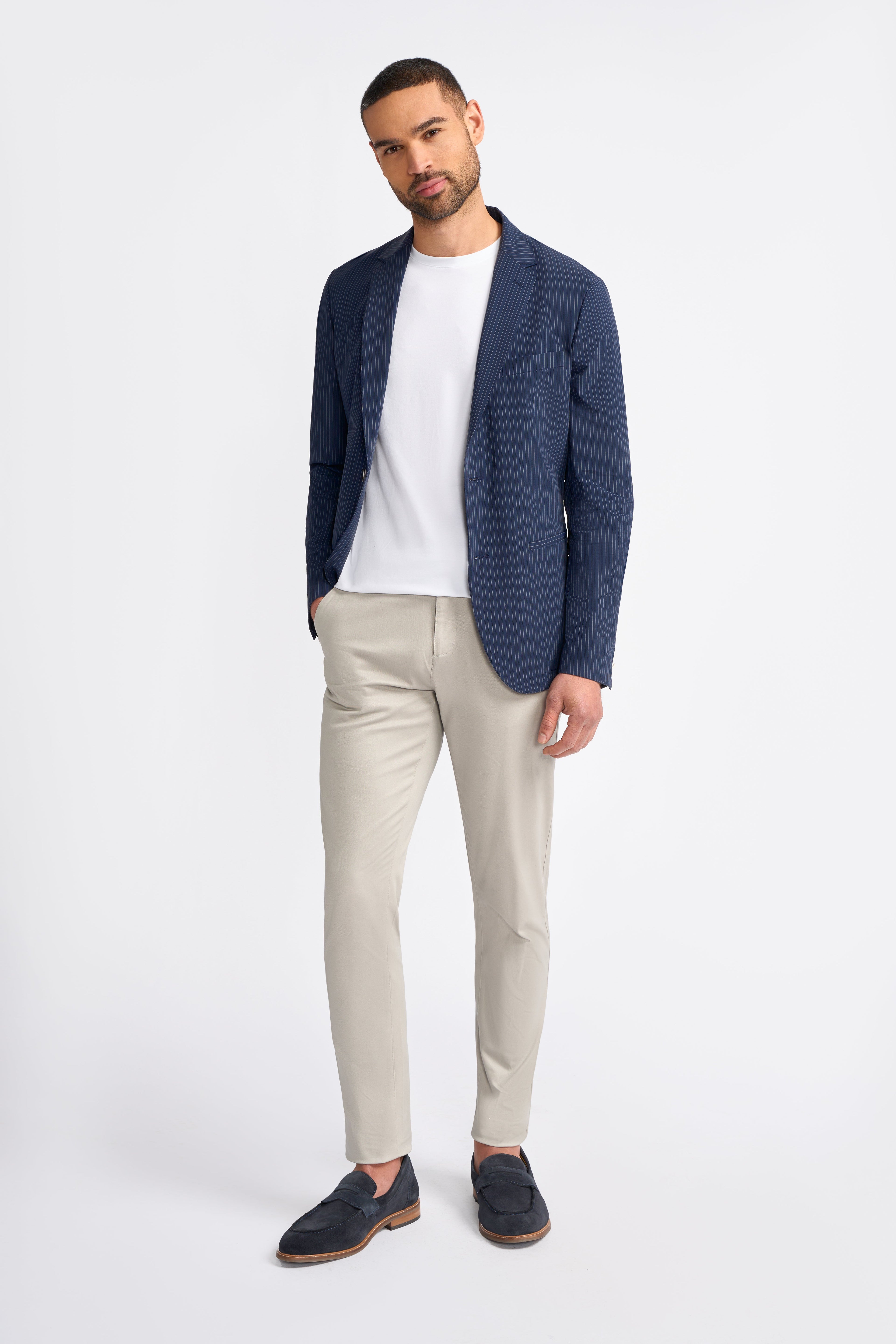 Men’s Navy Pinstripe Formal Blazer ODENSE