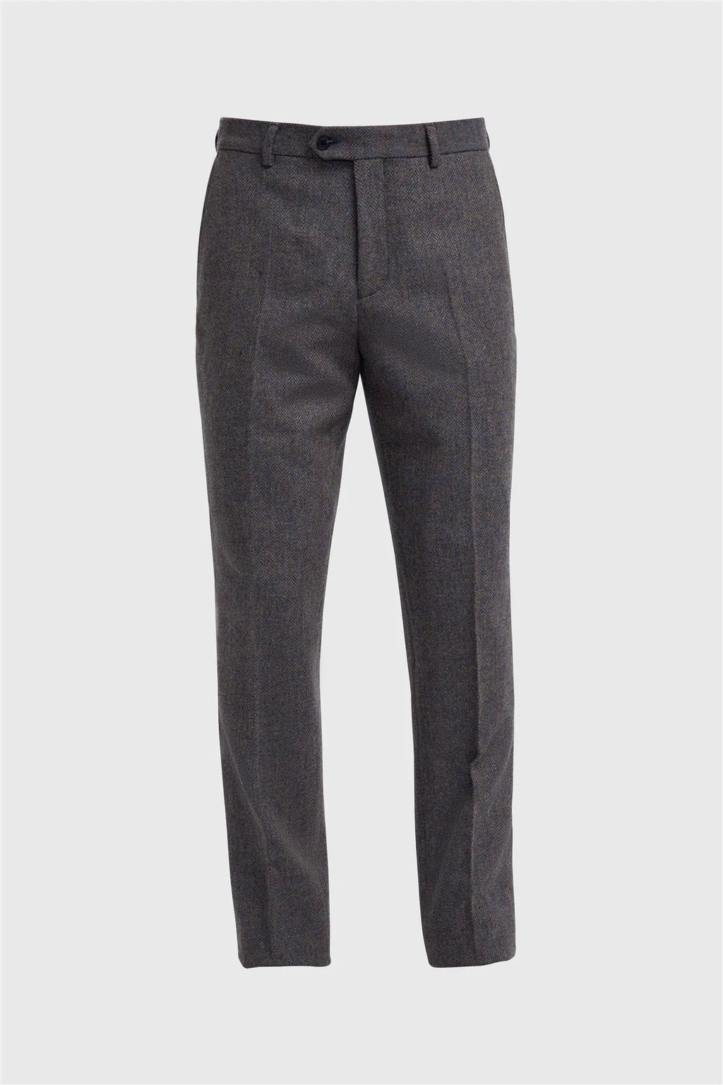 Men’s Savoy Grey 3 Piece Wool Herringbone Tweed Suit Thomas - Trousers