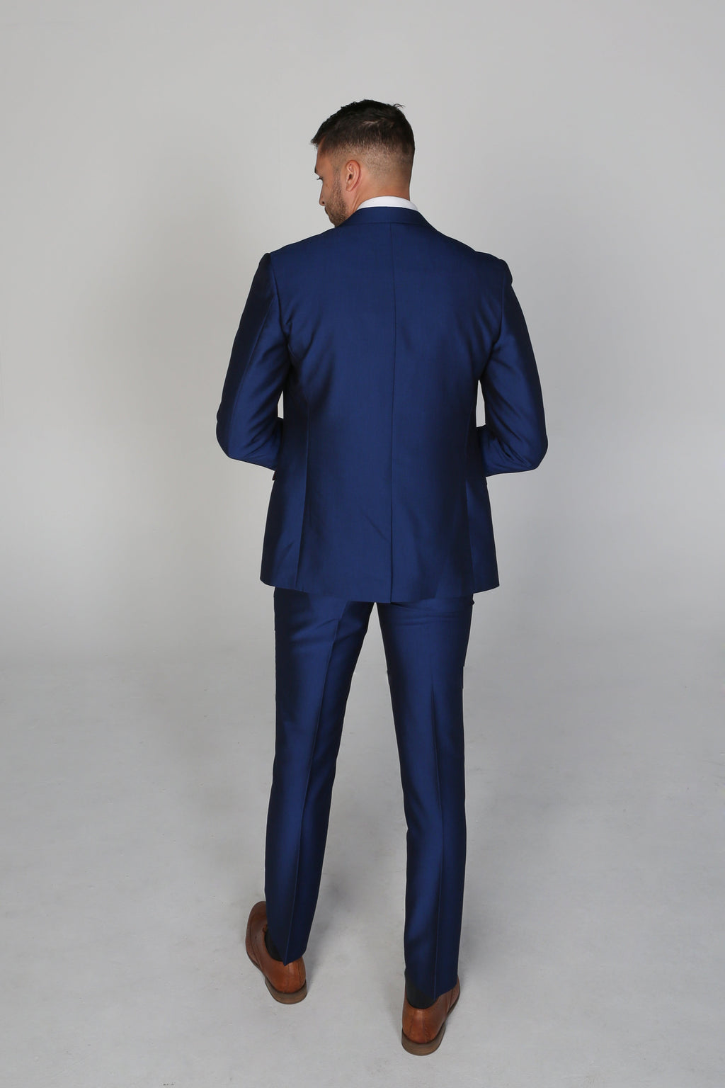 Mens Navy Sheen Effect Suit Jacket KINGSLEY